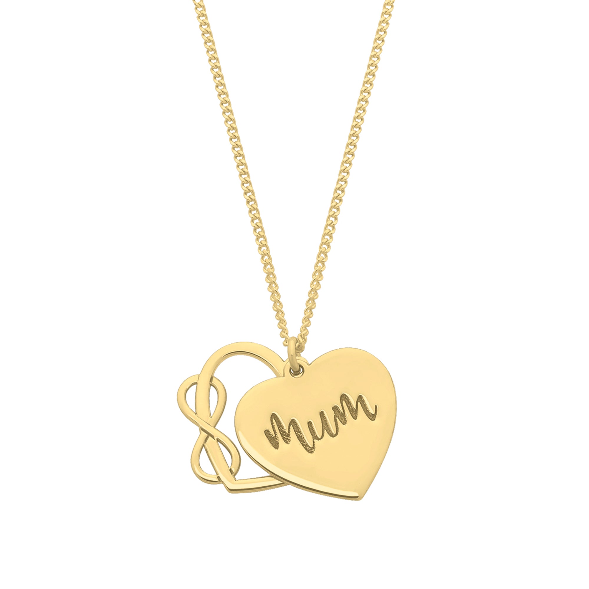 Gold-Plated Sterling Silver Infinity Heart Overlay Mum Necklace - M3402