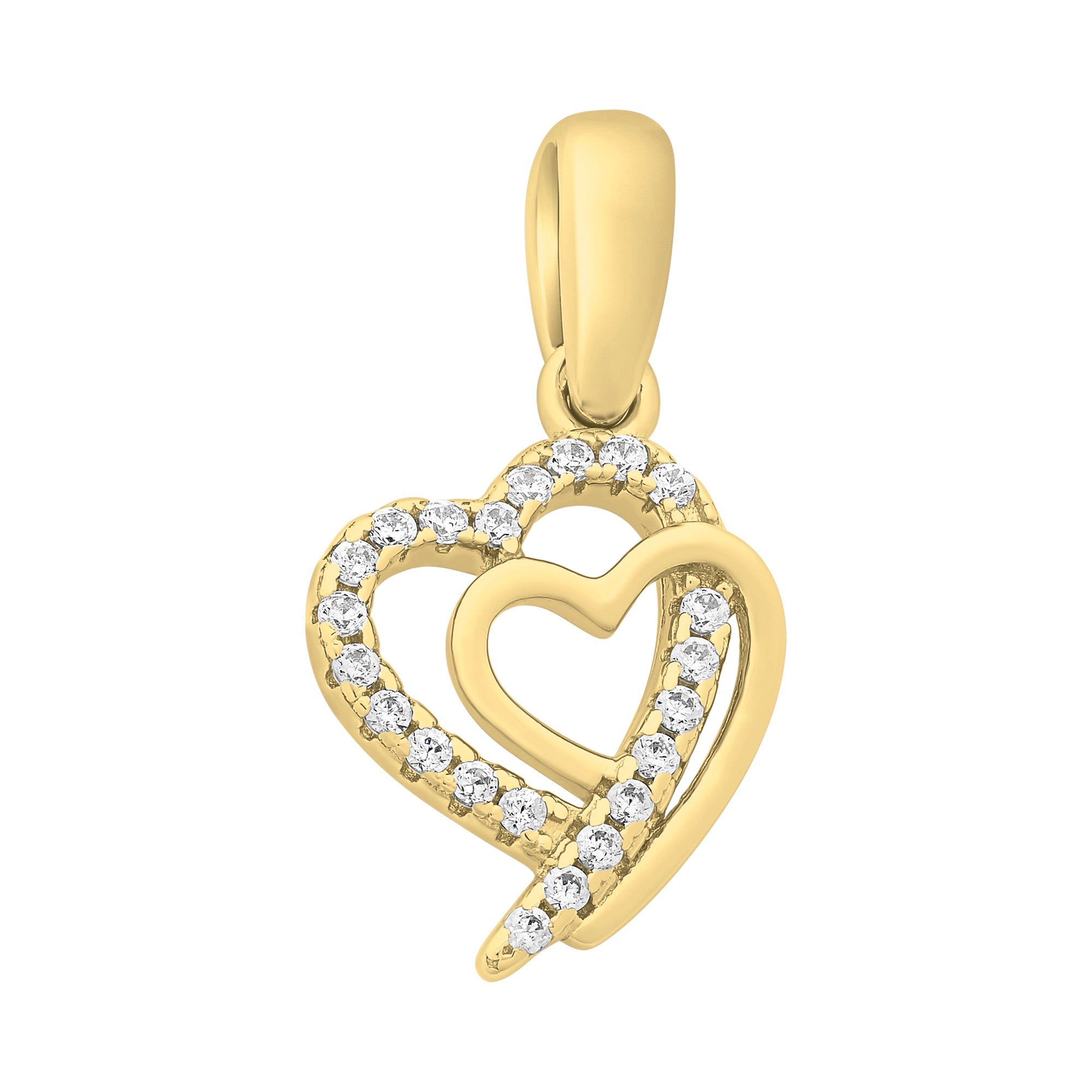 Gold-Plated Sterling Silver Cubic Zirconia Pendant