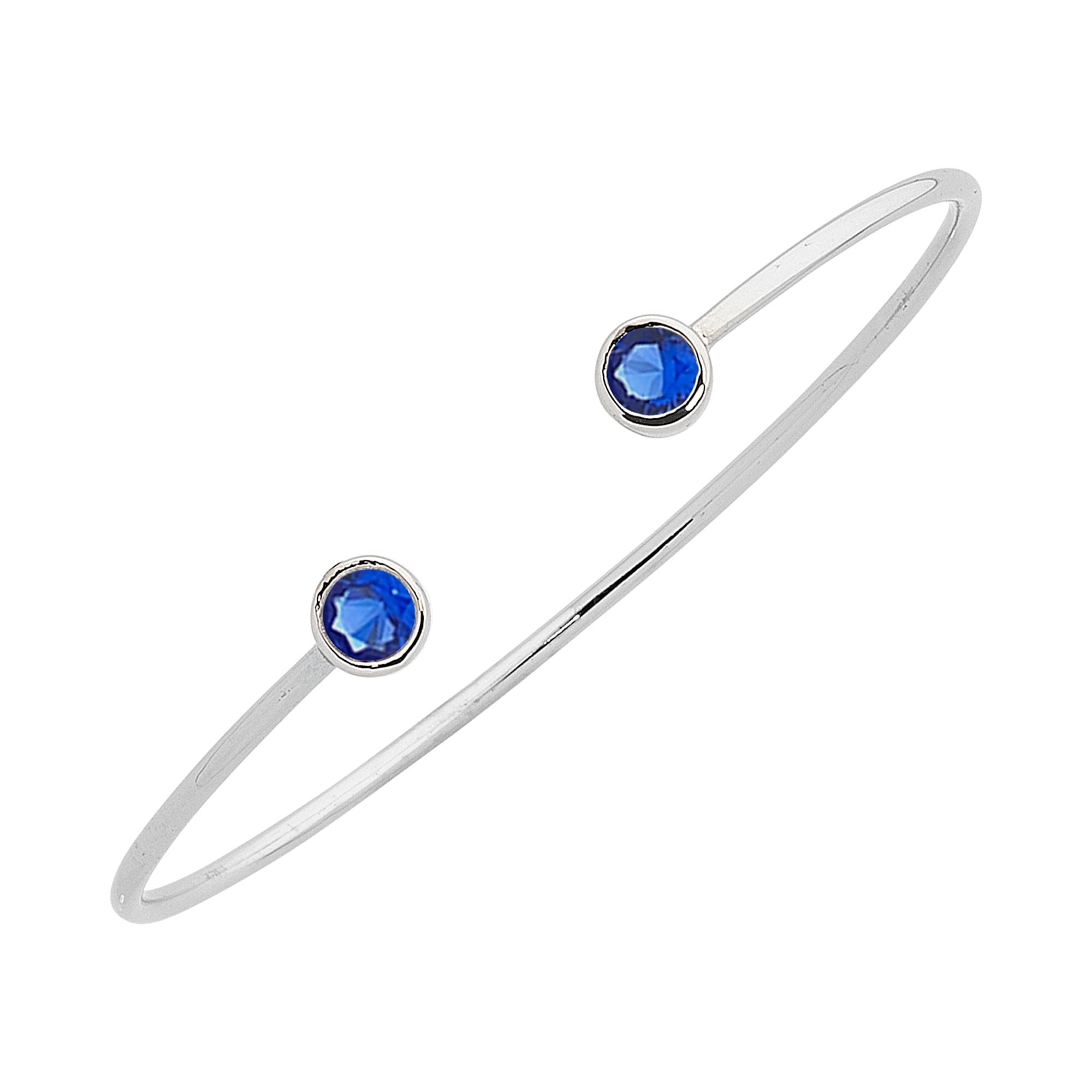 Sterling Silver Created Blue Nano Bangle - M3409