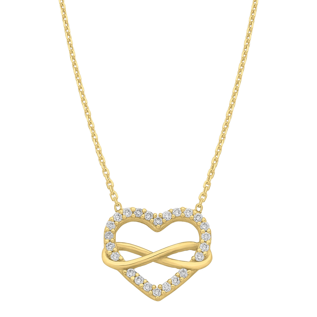 Gold-Plated Sterling Silver Cubic Zirconia Necklace