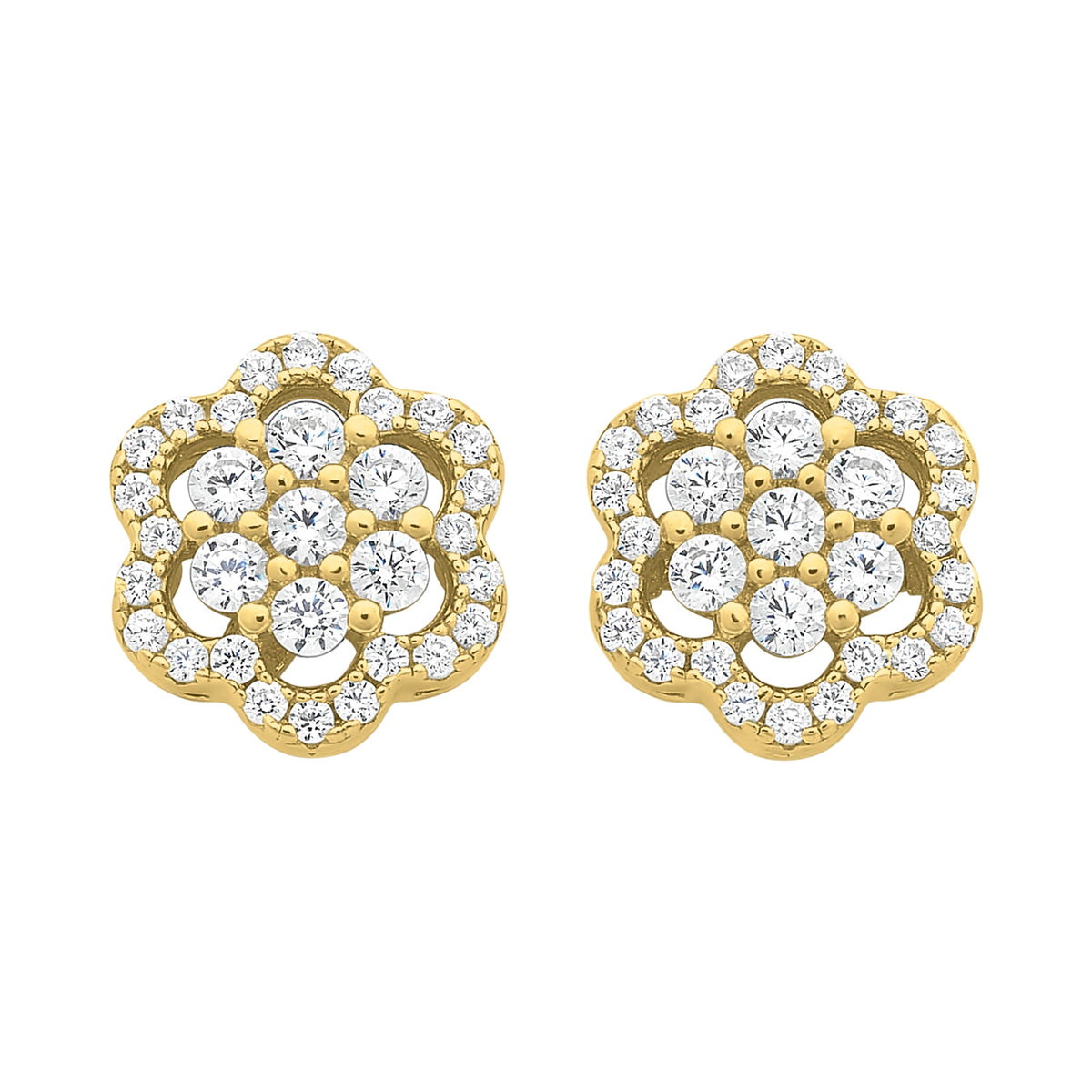 Gold-Plated Sterling Silver Cubic Zirconia Earrings