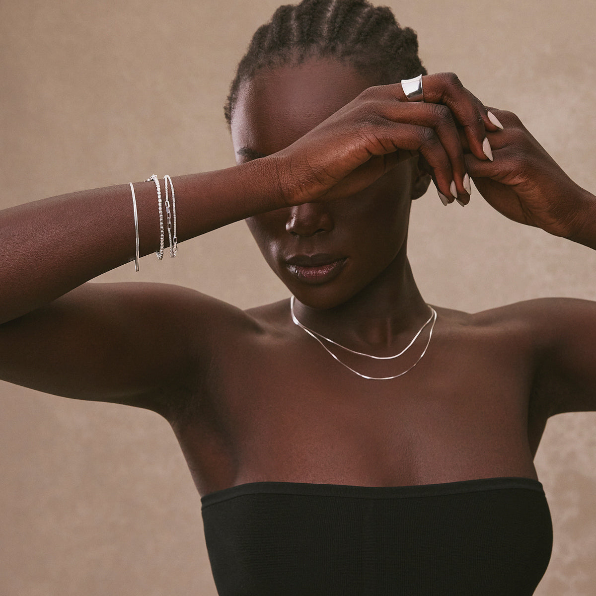 Najo Mirage Double Chain Necklace -Sterling Silver