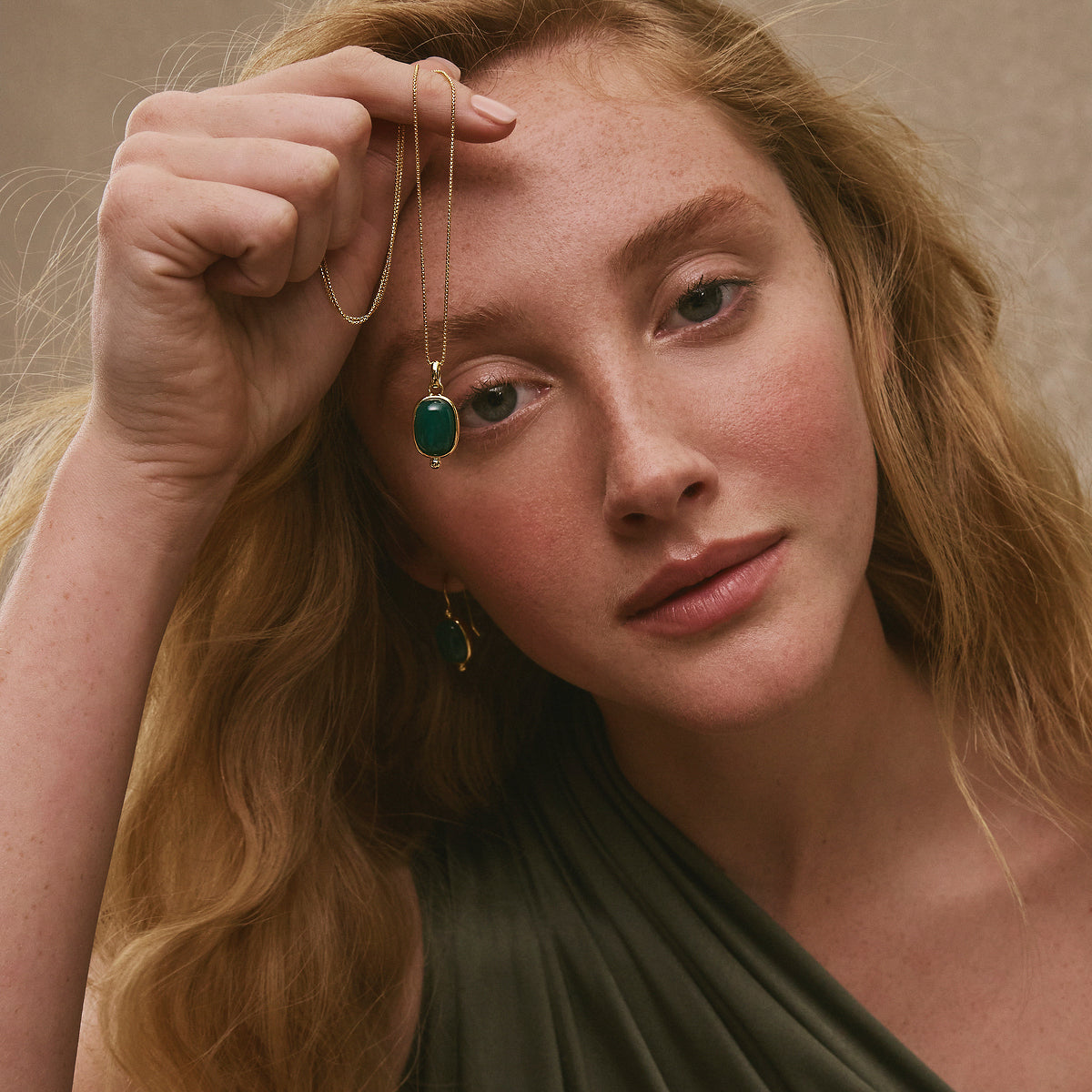 Najo Fleur Green Onyx Pendant