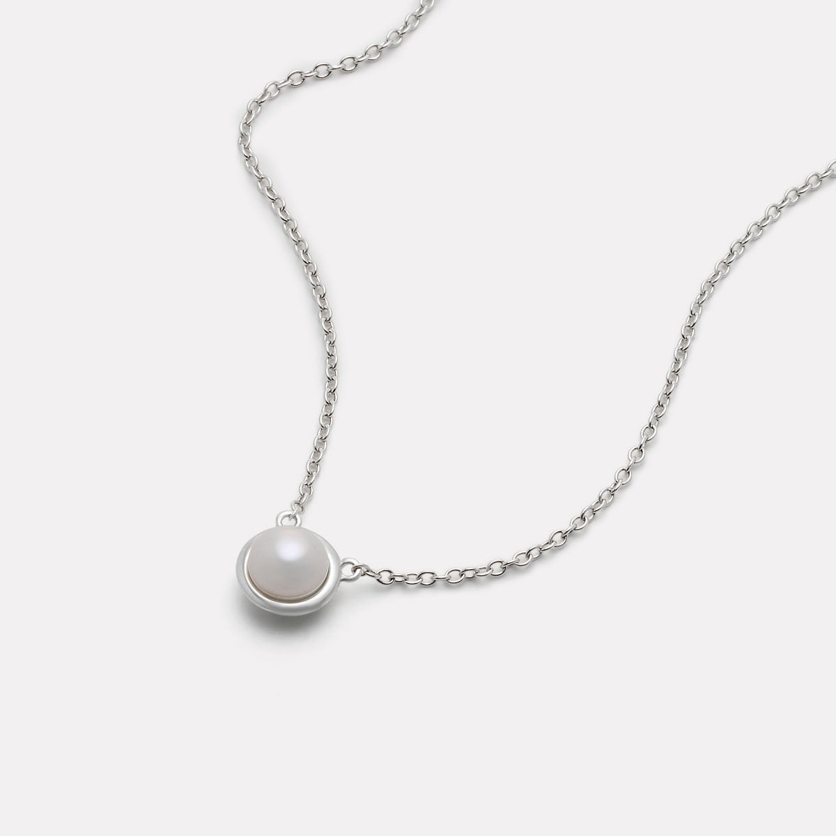 Najo Moonbeam Pearl Necklace - Sterling Silver