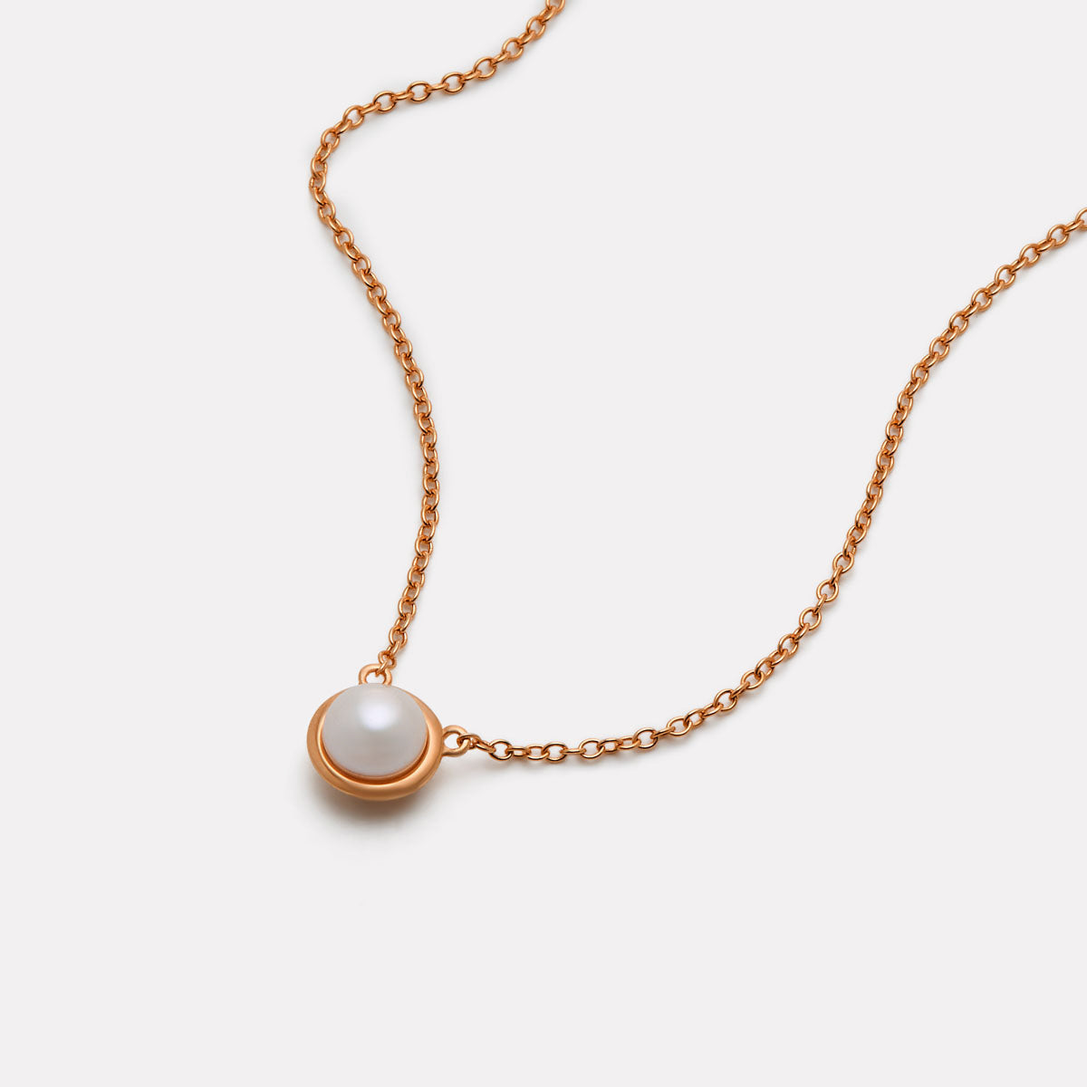Najo Moonbeam Pearl Necklace - Rose Gold