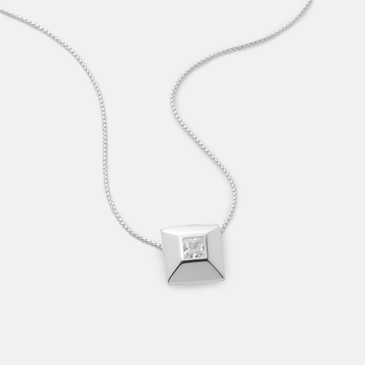 Najo Halo Cubic Zirconia Necklace - Sterling Silver