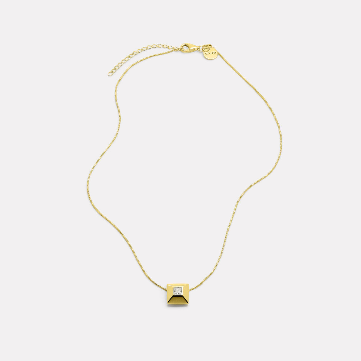 Najo Halo Cubic Zirconia Necklace - Yellow Gold