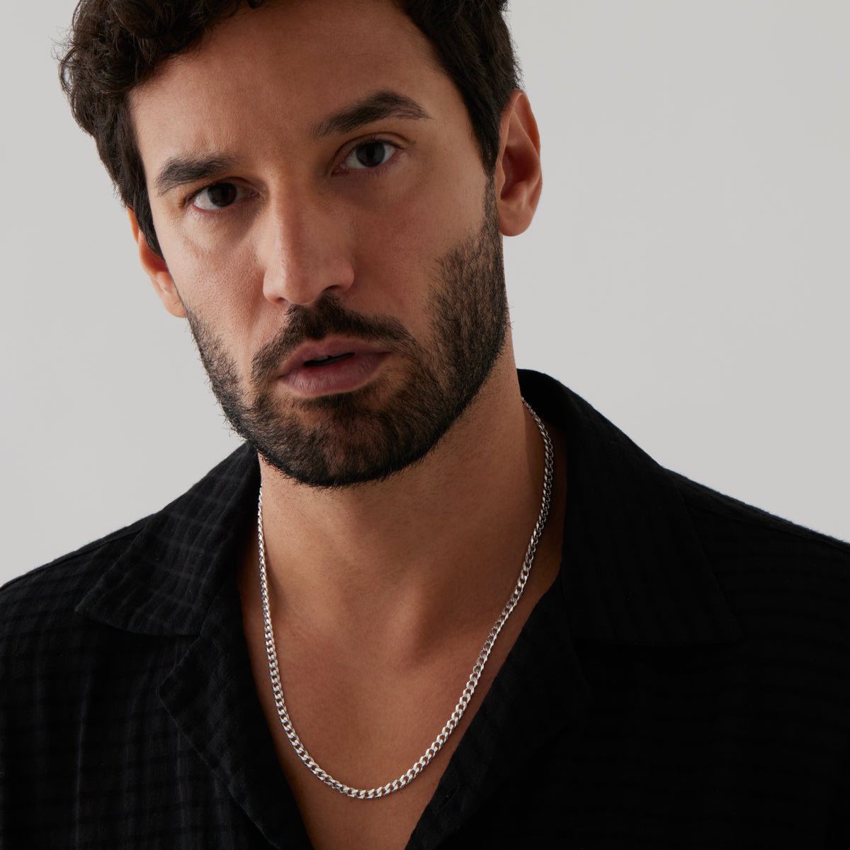 Najo Cuban Men's Silver Chain Necklace 4.3mm