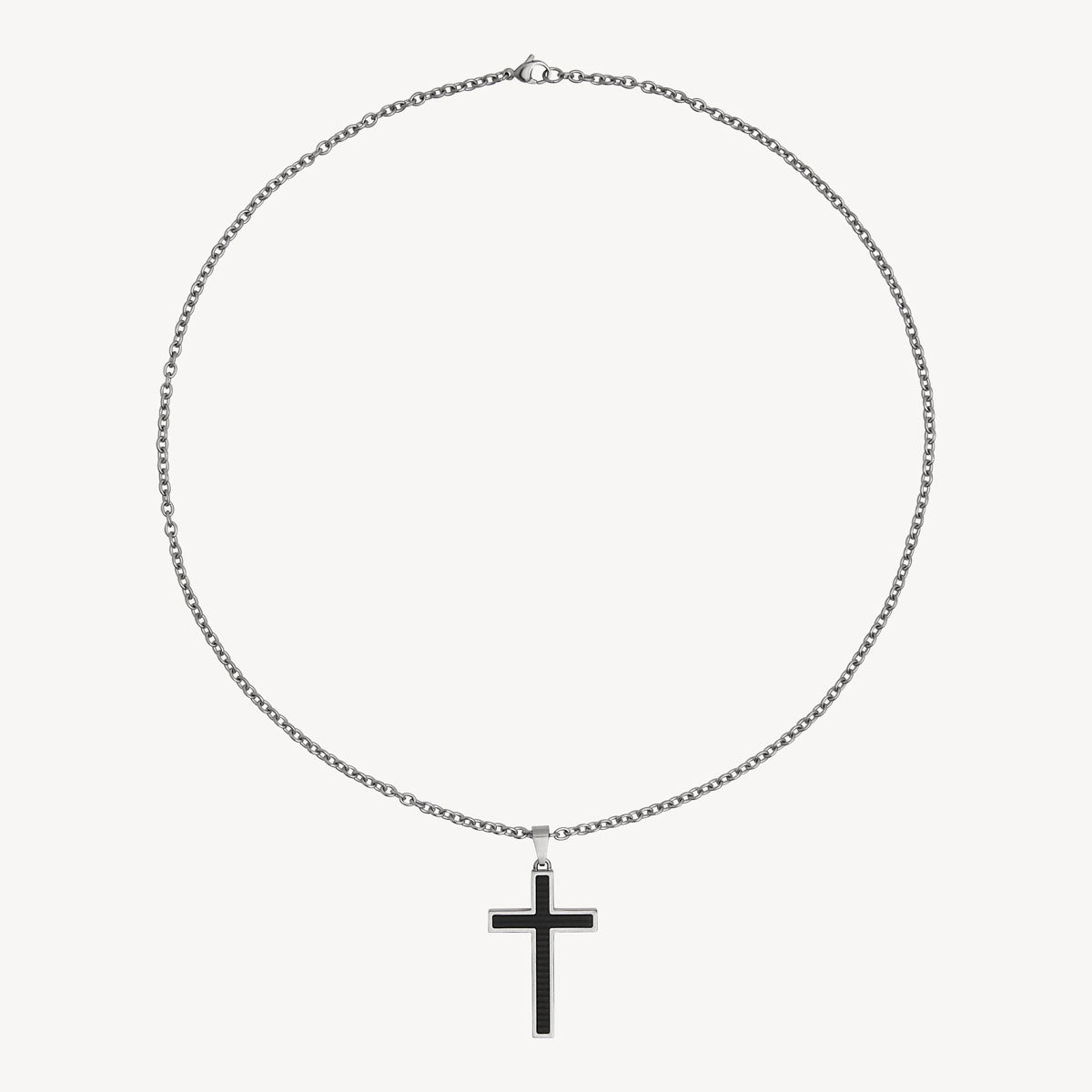 Najo Paladin Men’s Carbon Fibre and Steel Cross Pendant