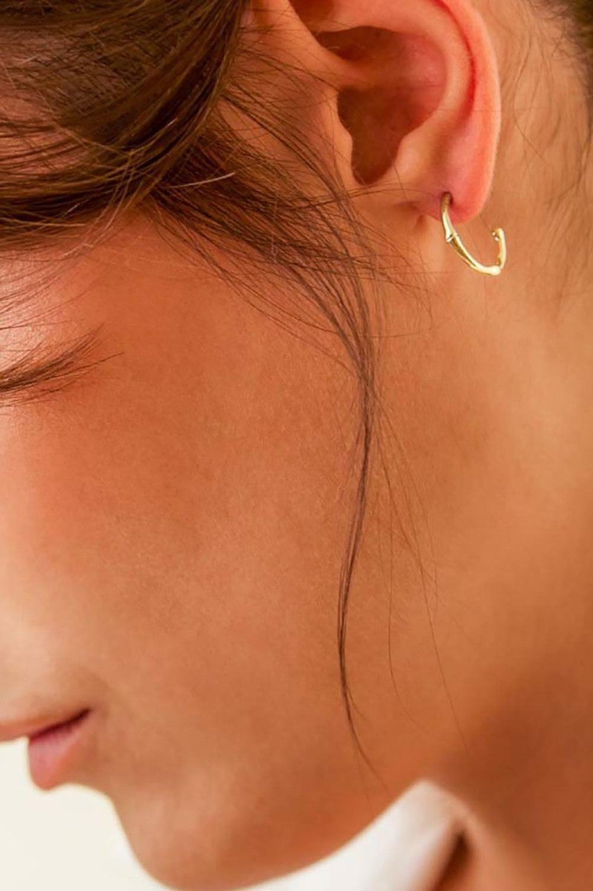 Najo Bamboo Small Stud Hoop Earring