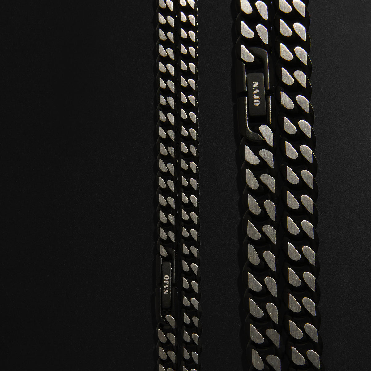 Najo Nero Men’s Steel Curb Chain Necklace