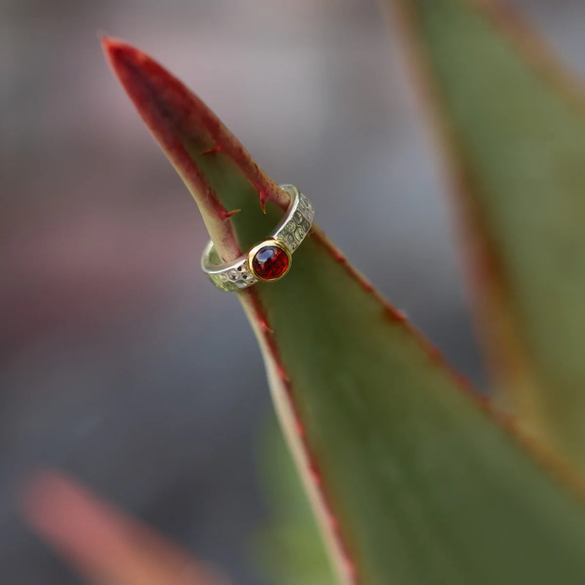 Najo Solace 2-Tone Garnet Ring - Large