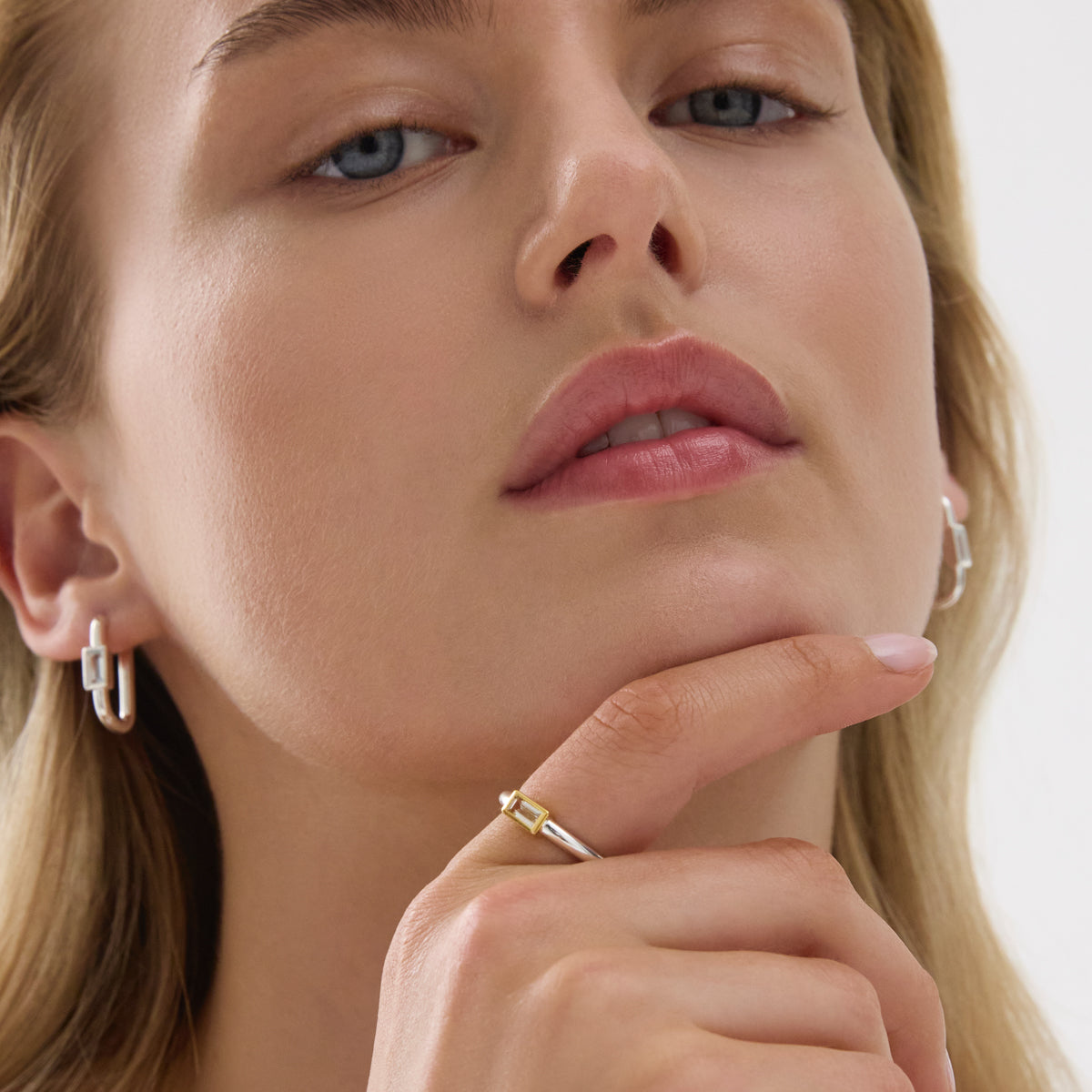 Najo Skye 2-Tone Cubic Zirconia Ring - Silver/Yellow Gold - Small