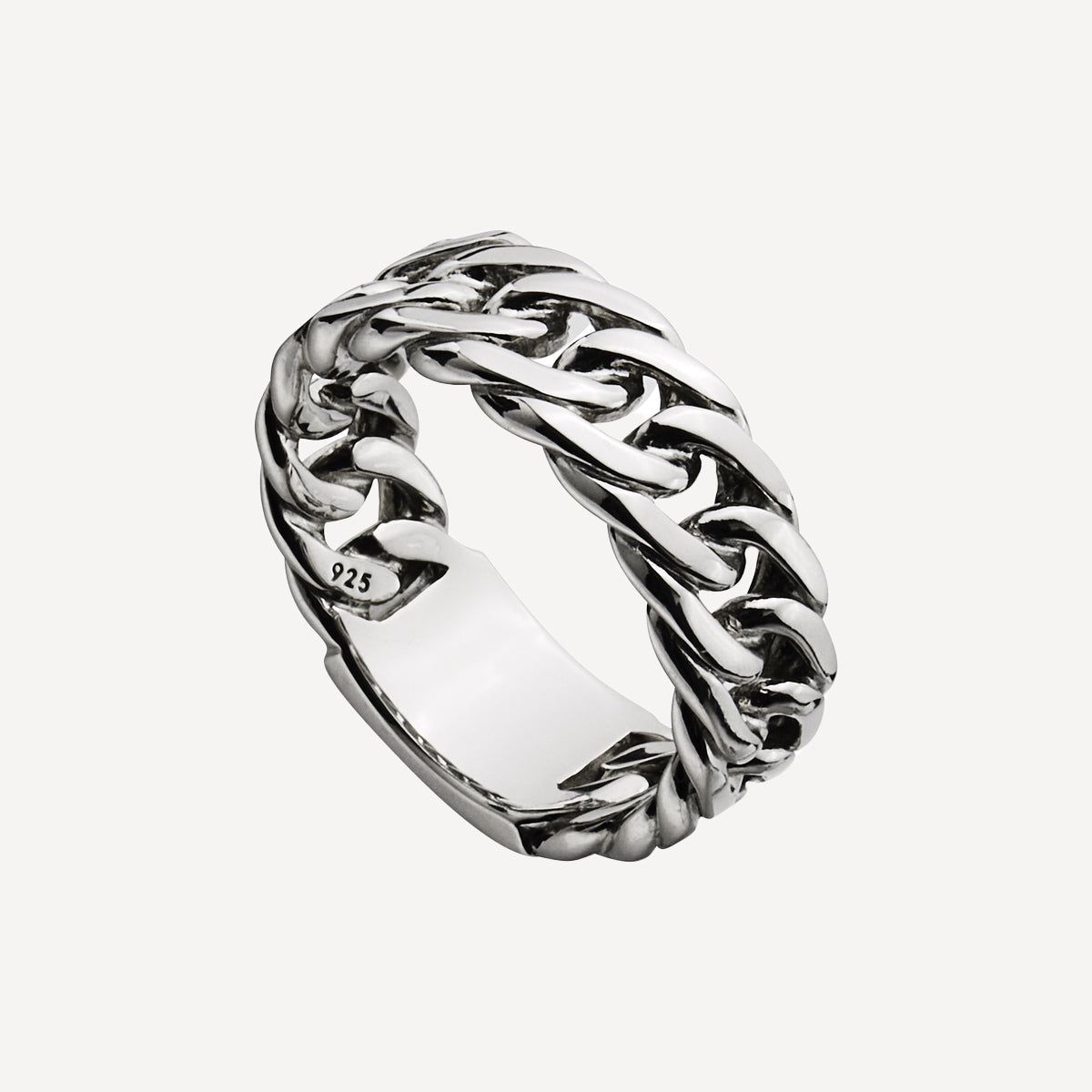 Najo Cuban Men’s Silver Ring - 12