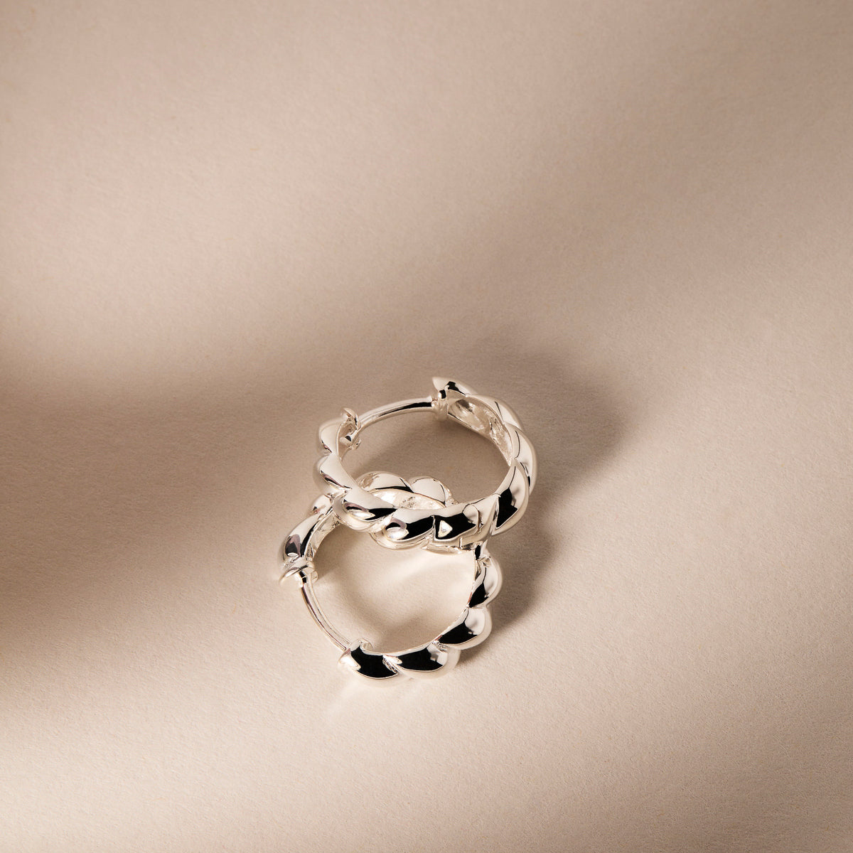 Najo Zippy Twist Huggie Earring - Sterling Silver