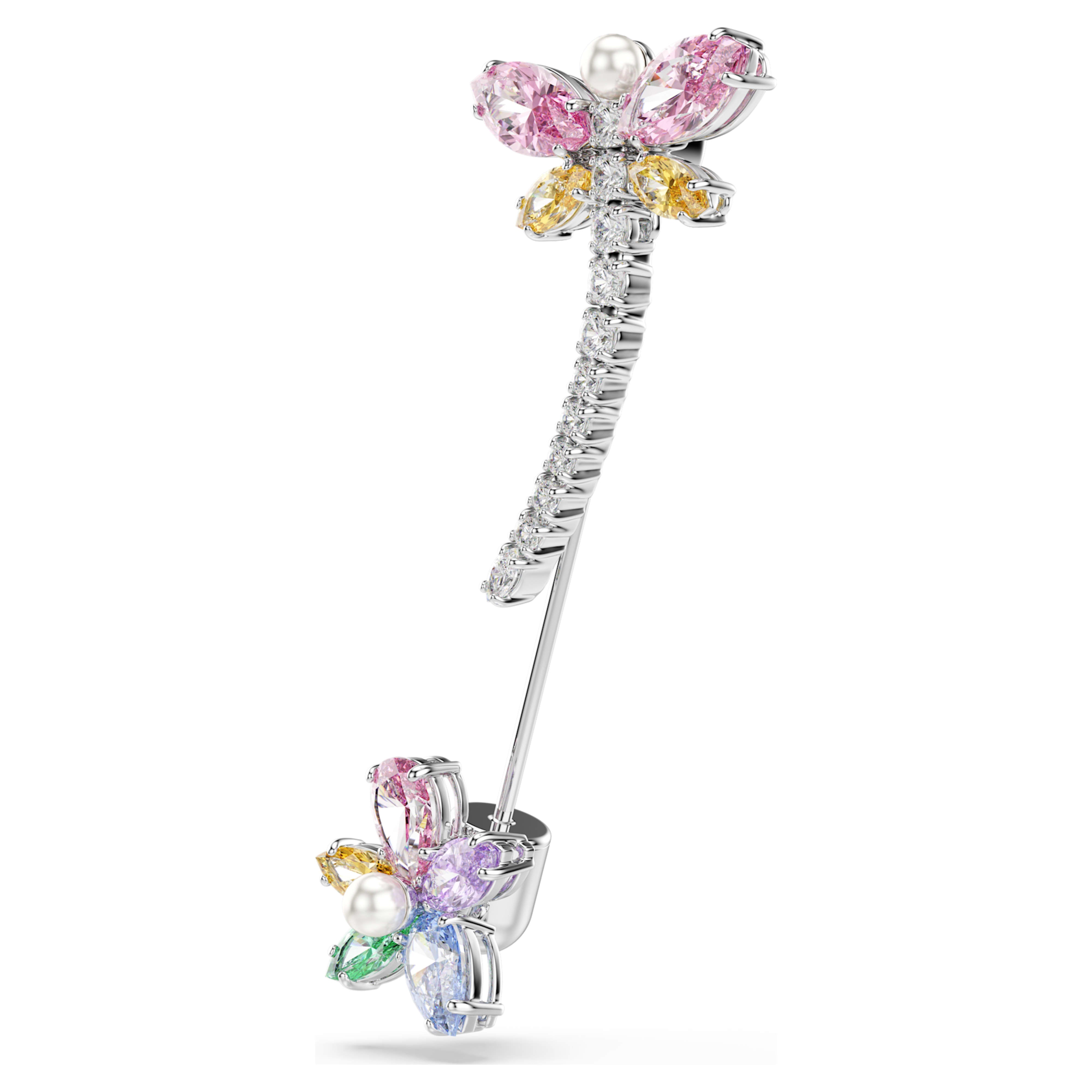 Swarovski Ariana Grande x Swarovski Brooch – Mixed cuts, Dragonfly, Multicolored, Rhodium plated