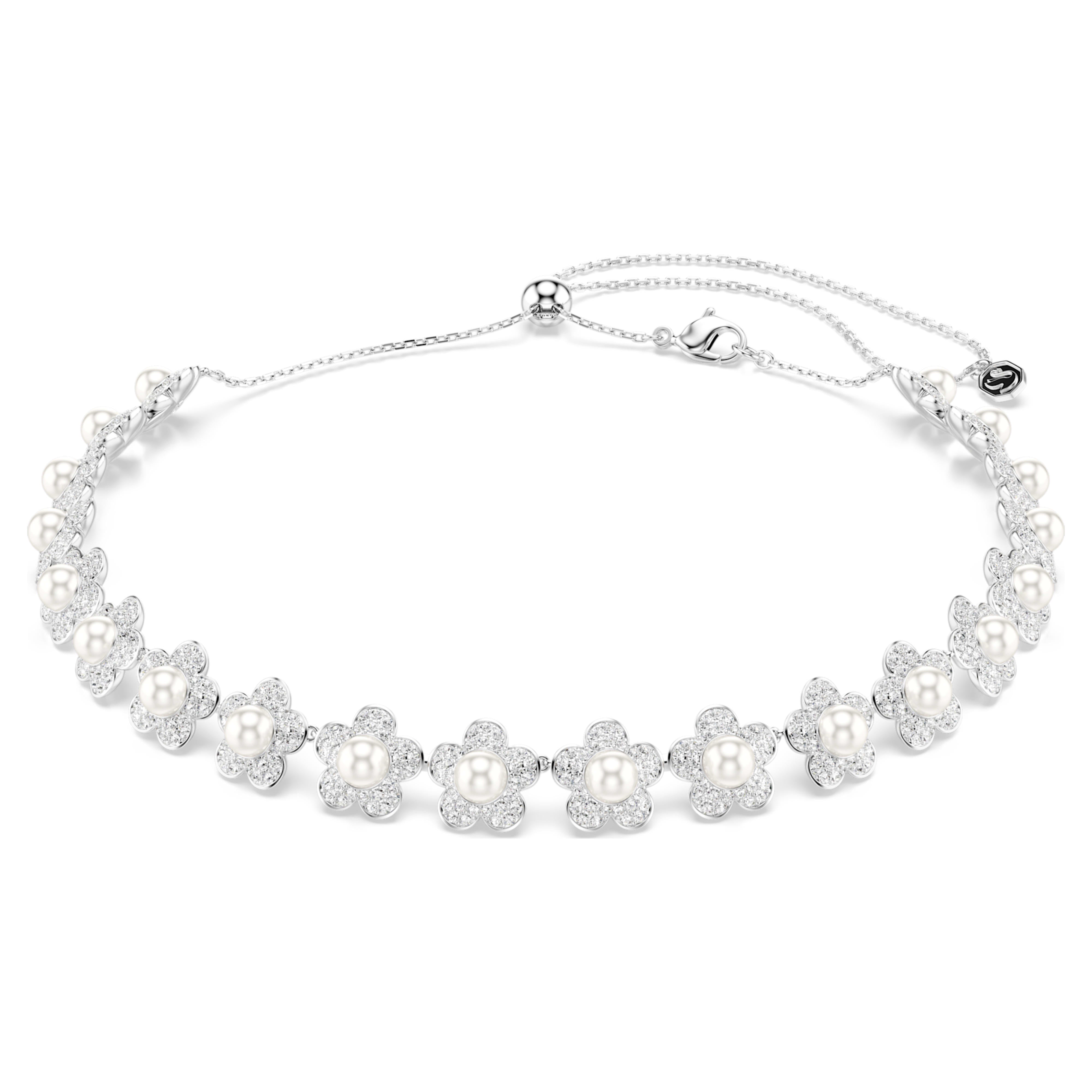 Swarovski Ariana Grande x Swarovski Choker – Crystal pearl, Round cut, White, Rhodium plated