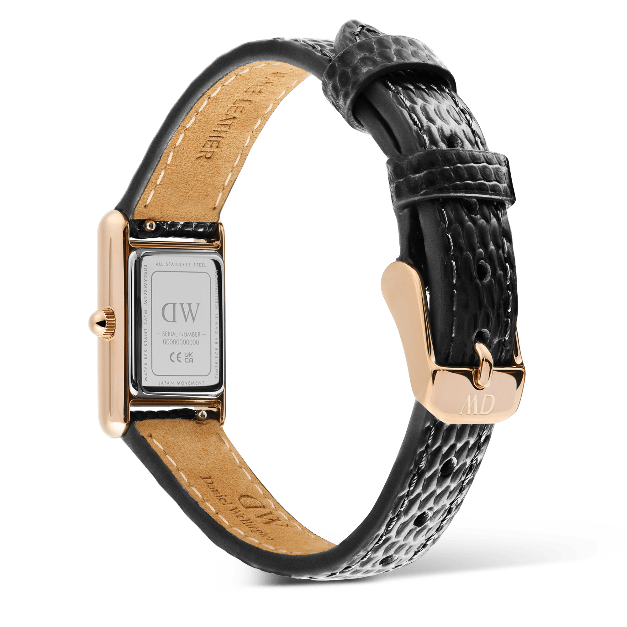 Daniel Wellington Bound Mini Black Lizard Rose Gold