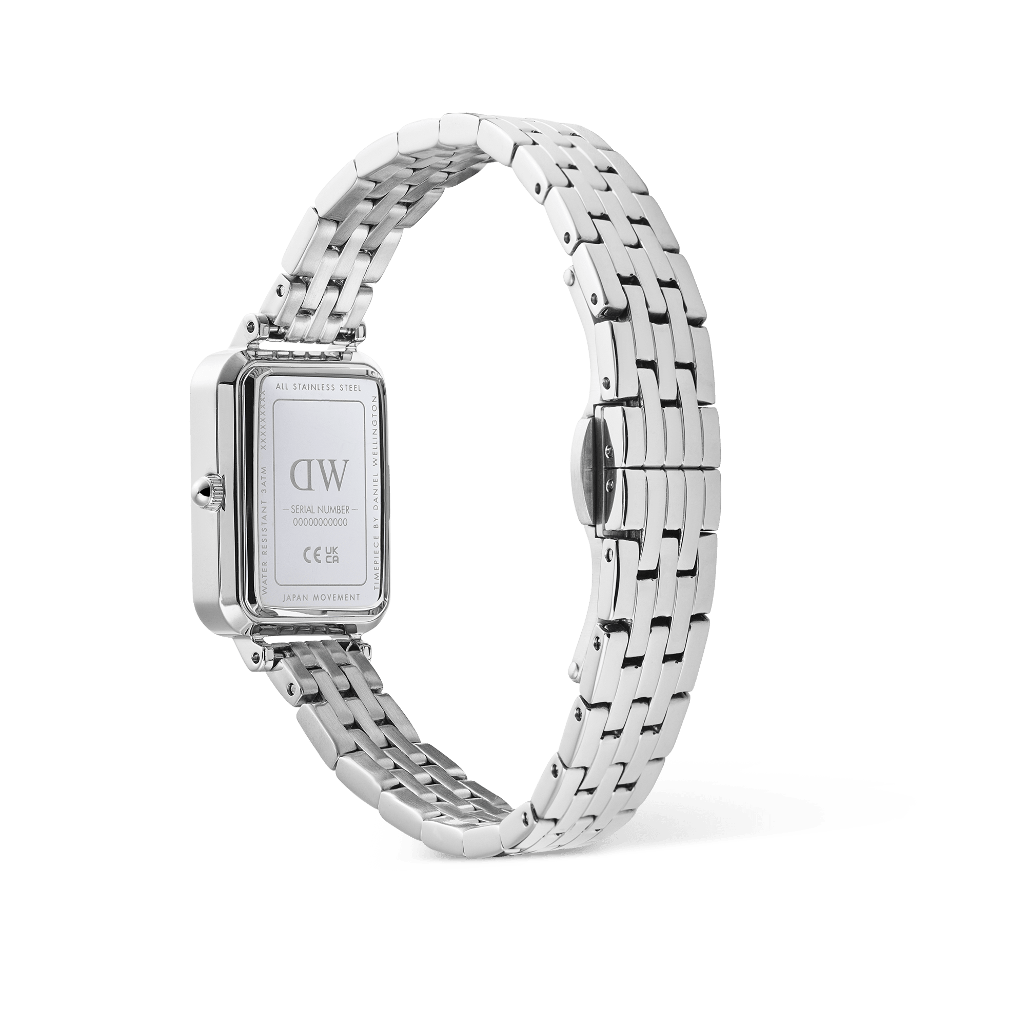 Daniel Wellington Quadro Roman Numerals Date 5-link Silver