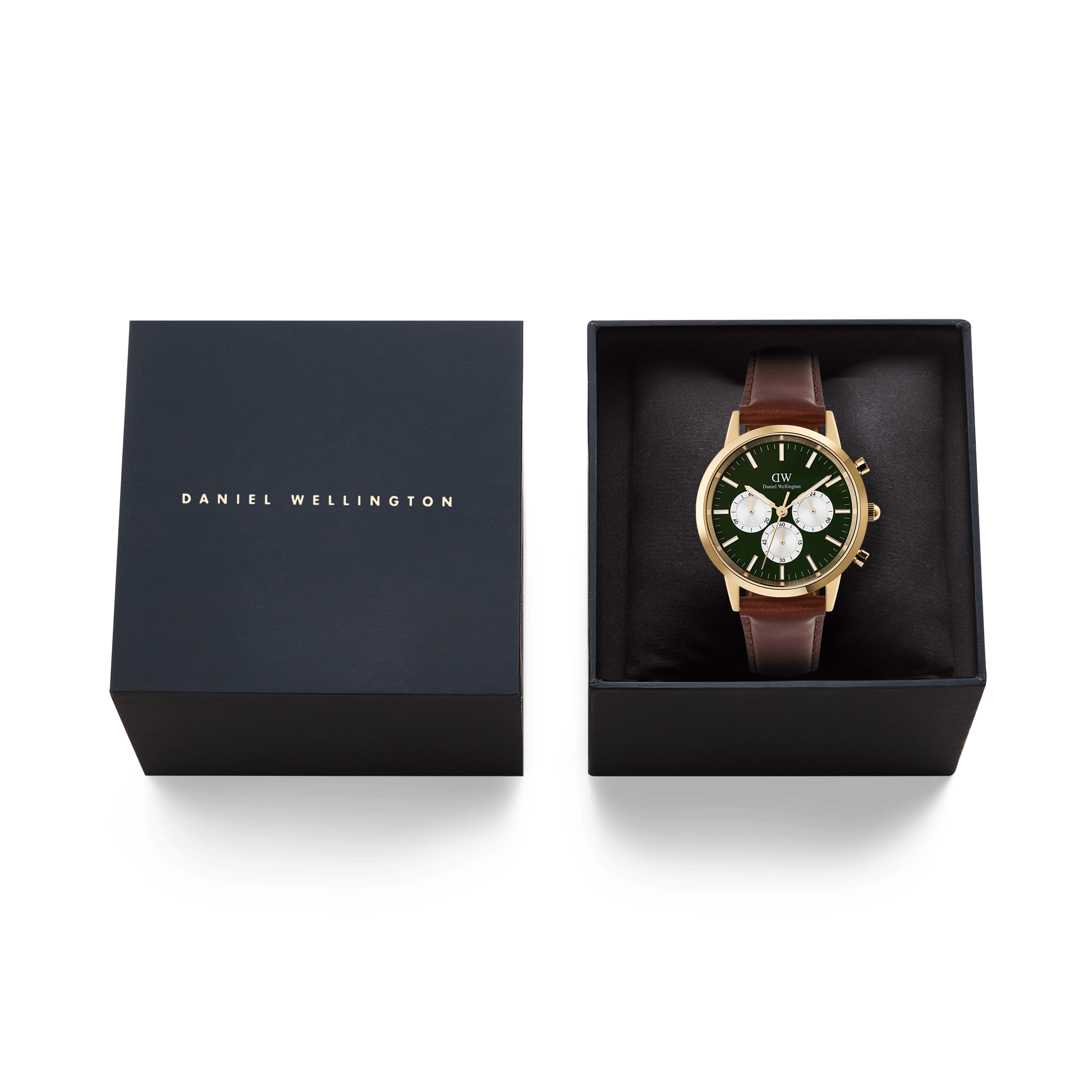 Daniel Wellington Iconic Chronograph St Mawes Emerald Panda Gold