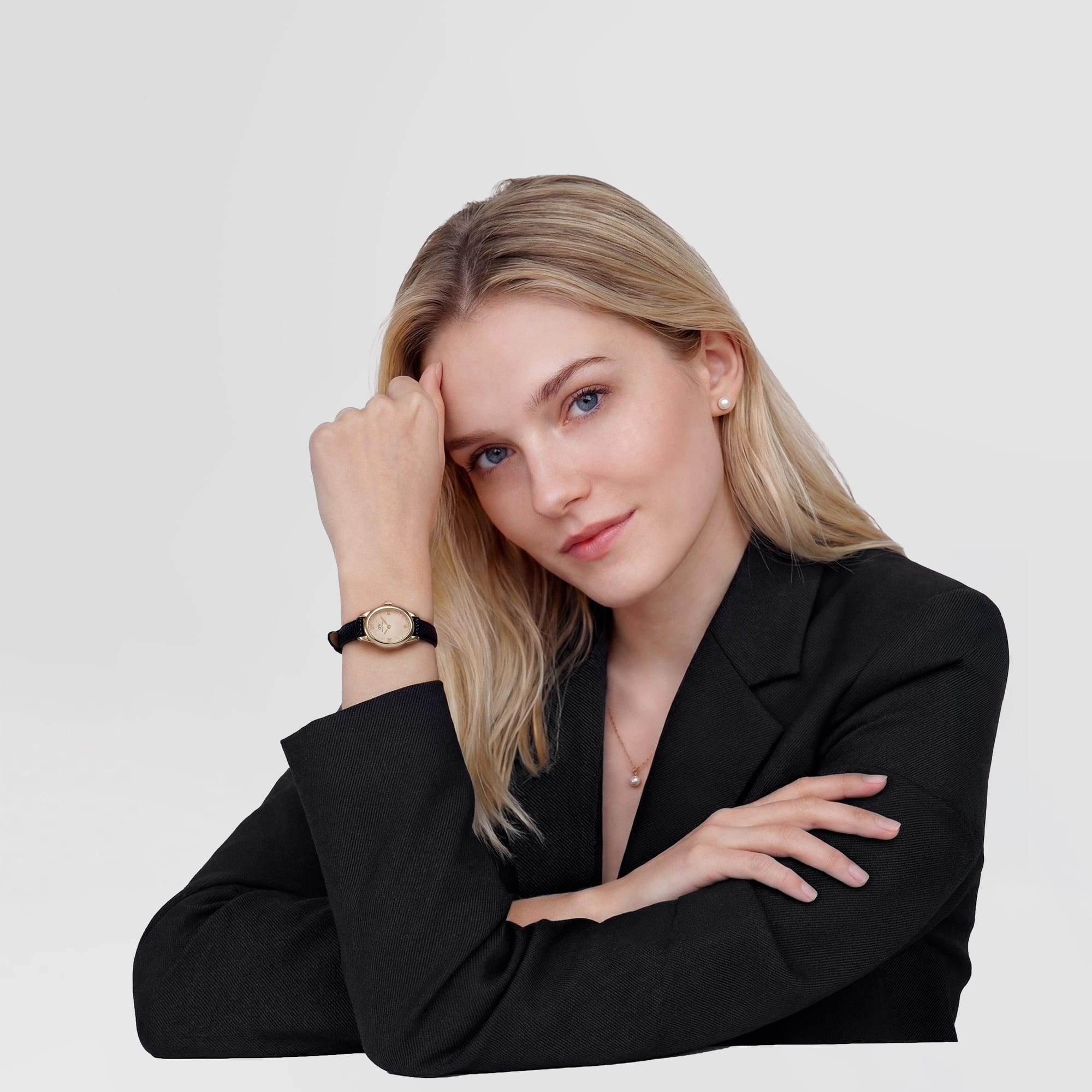 Daniel Wellington Ophelia Mini Black Lizard Unitone Guilloché Gold