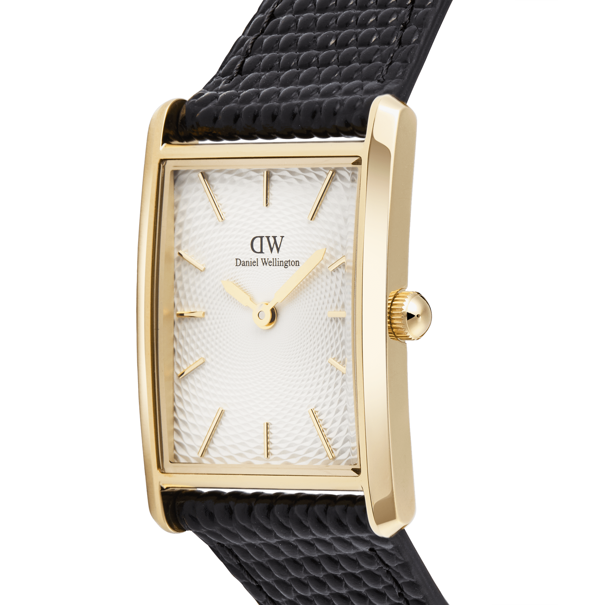 Daniel Wellington Bound Black Lizard Guilloché Gold