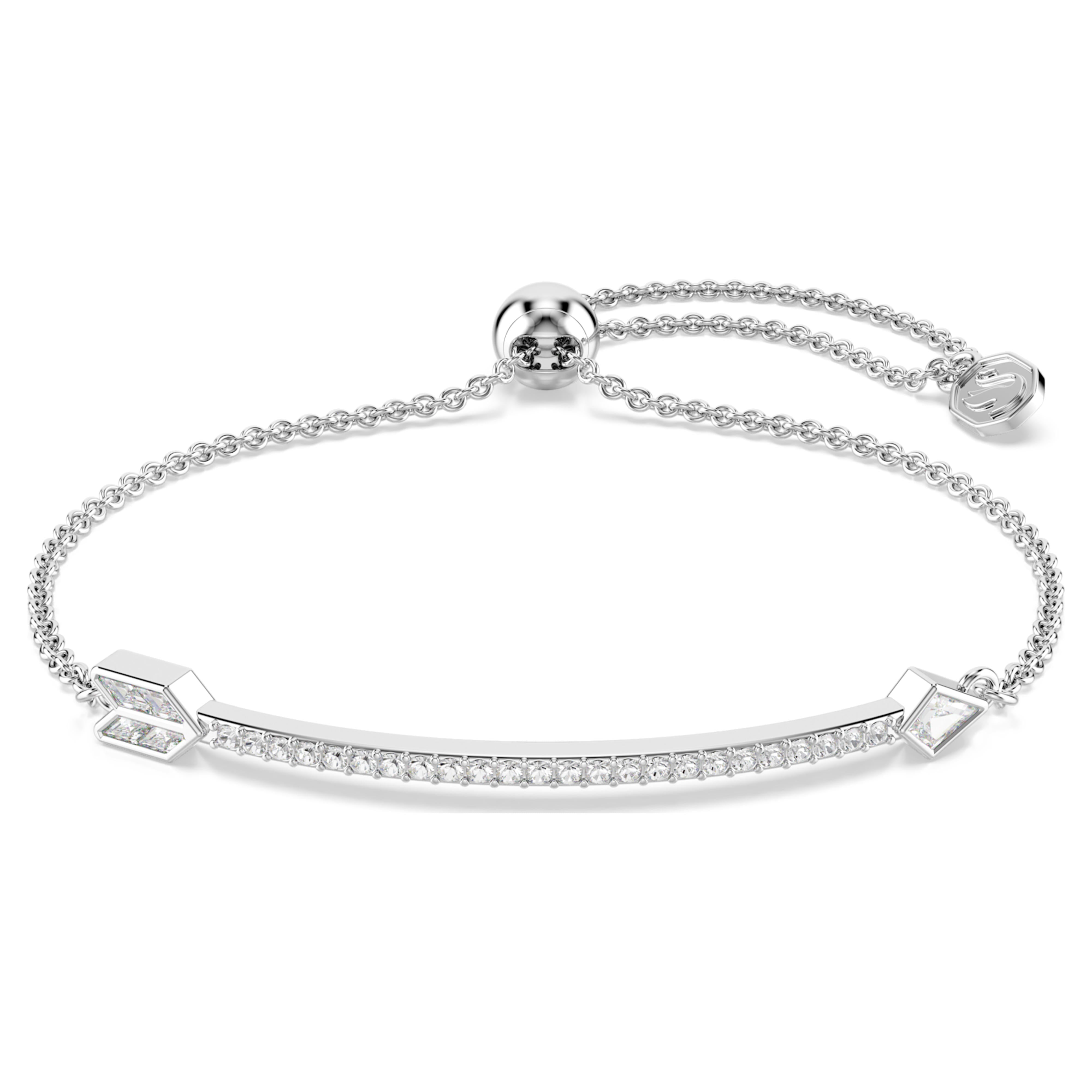 Swarovski Idyllia Bracelet – Mixed cuts, Arrow, White, Rhodium plated