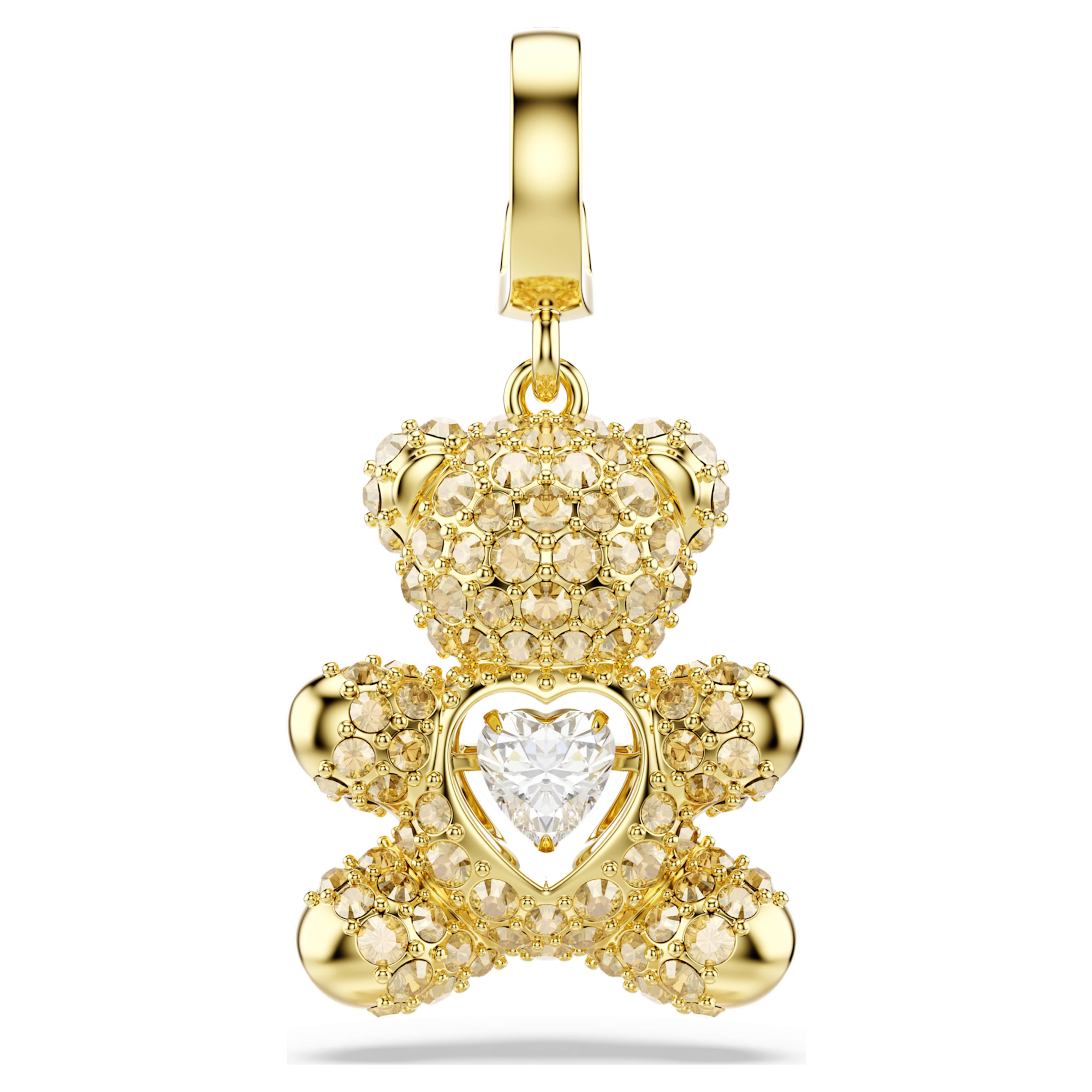 Swarovski Idyllia Charm – Mixed cuts, Teddy, 18K gold finish