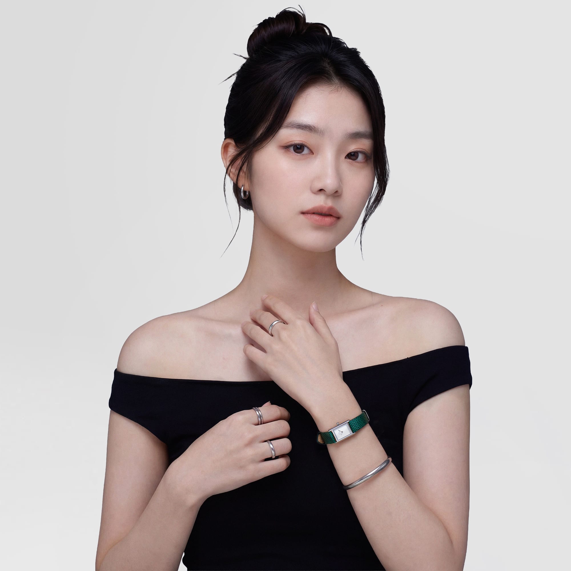 Daniel Wellington Bound Mini Green Lizard Silver