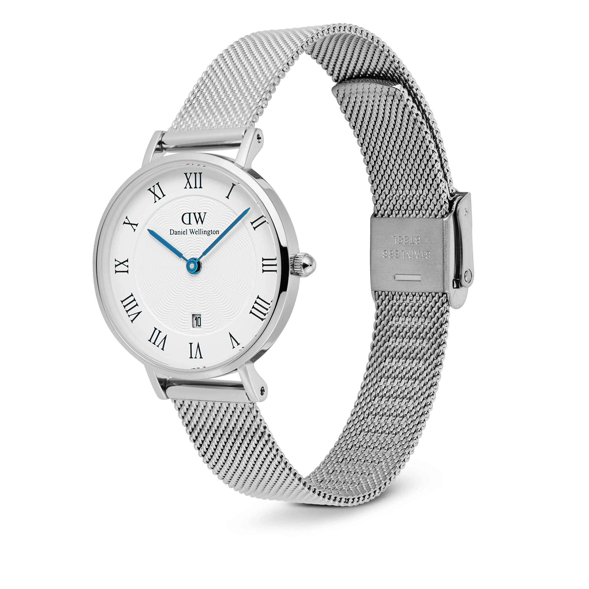 Daniel Wellington Petite Roman Numerals Date Silver