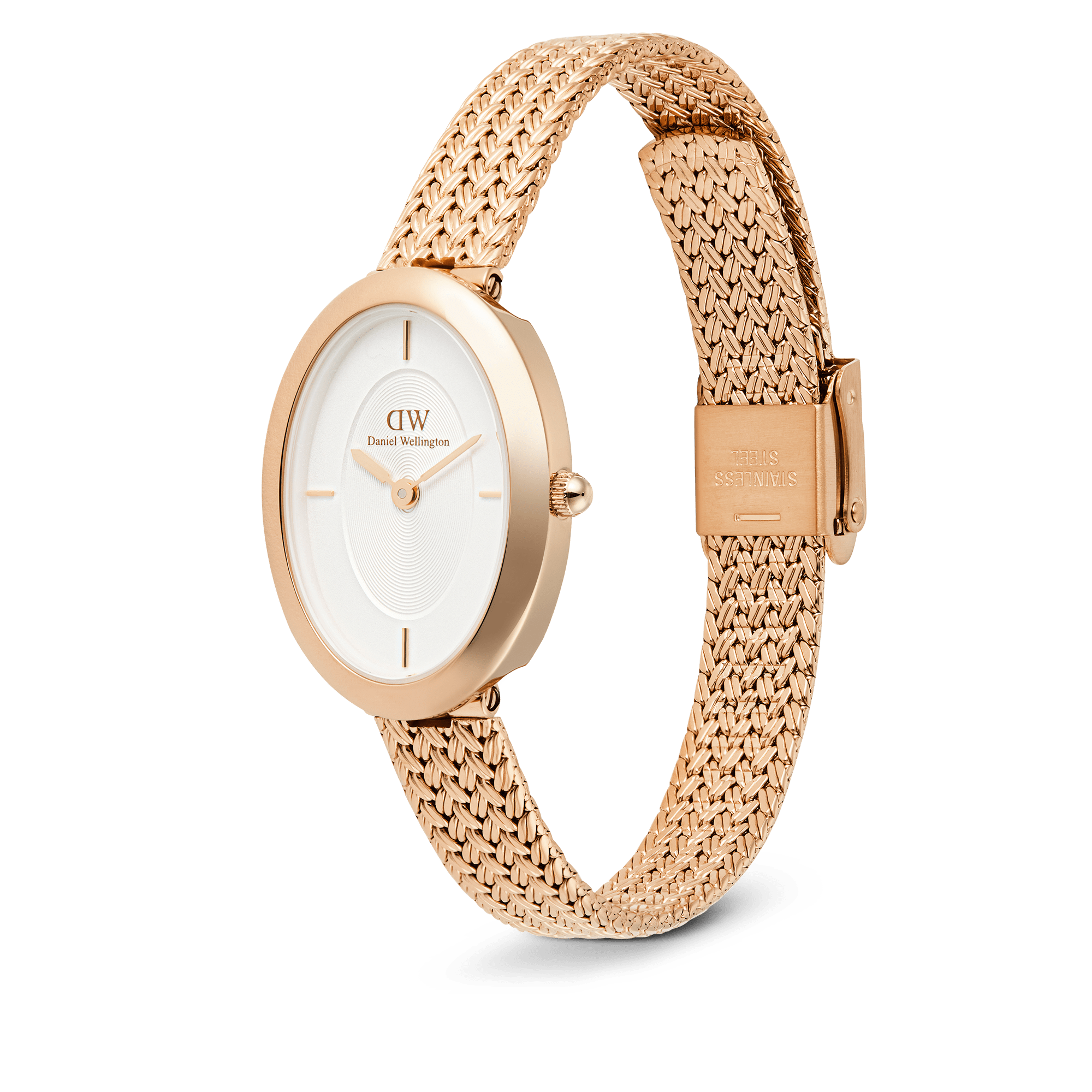 Daniel Wellington Juliette Braided Mesh White Sunray Rose Gold