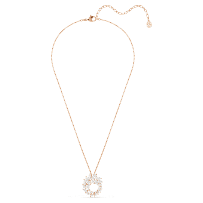 Swarovski Mesmera pendant, Marquise cut, White, 18K rose gold finish