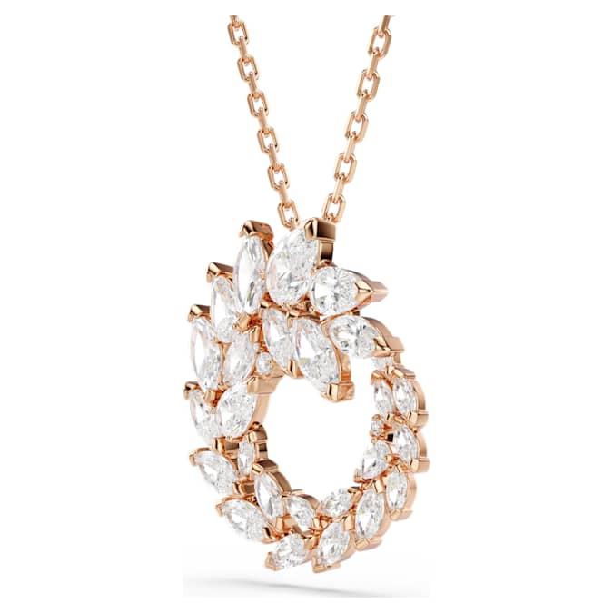 Swarovski Mesmera pendant, Marquise cut, White, 18K rose gold finish