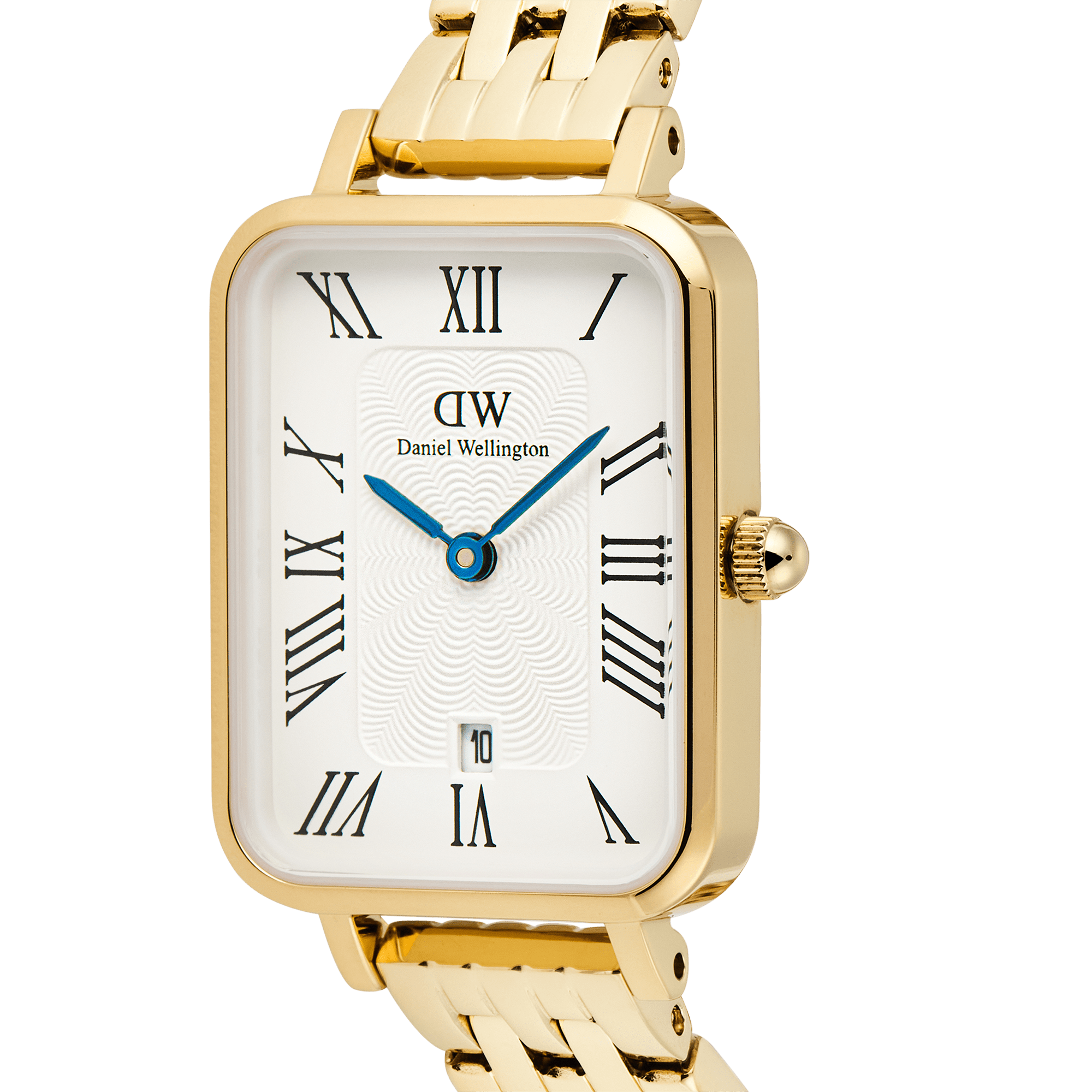 Daniel Wellington Quadro Roman Numerals Date 5-link Gold