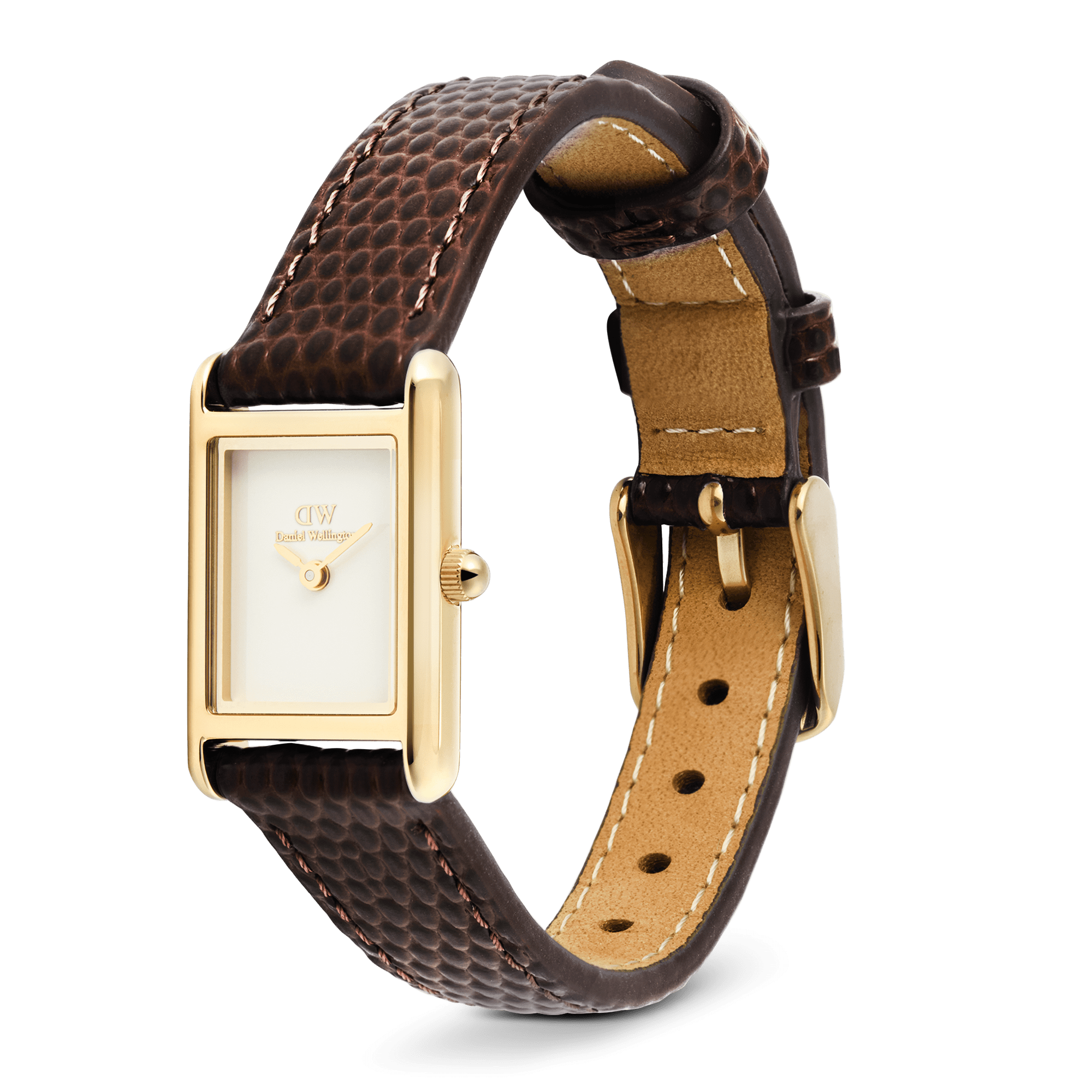 Daniel Wellington Bound Mini Dark Brown Lizard Gold
