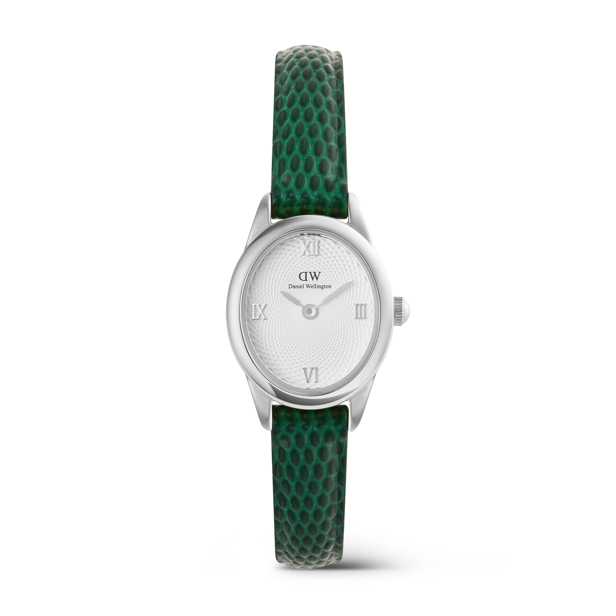 Daniel Wellington Ophelia Mini Green Lizard White Guilloché Silver