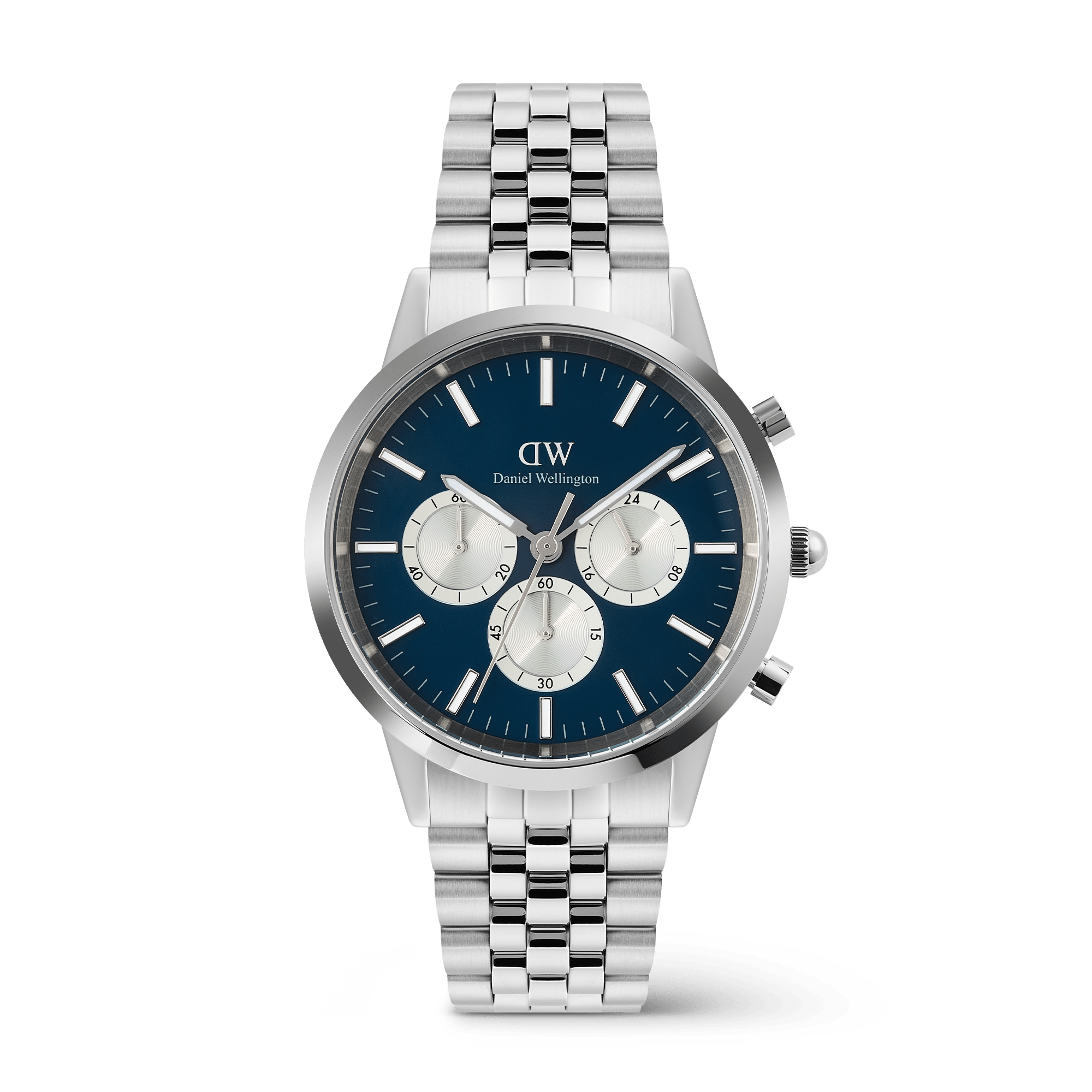 Daniel Wellington Iconic Chronograph Arch 5-Link Arctic Panda Silver