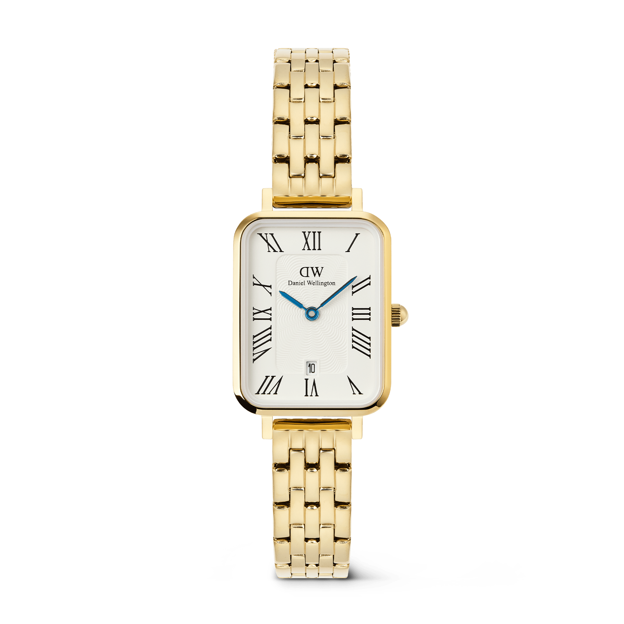 Daniel Wellington Quadro Roman Numerals Date 5-link Gold