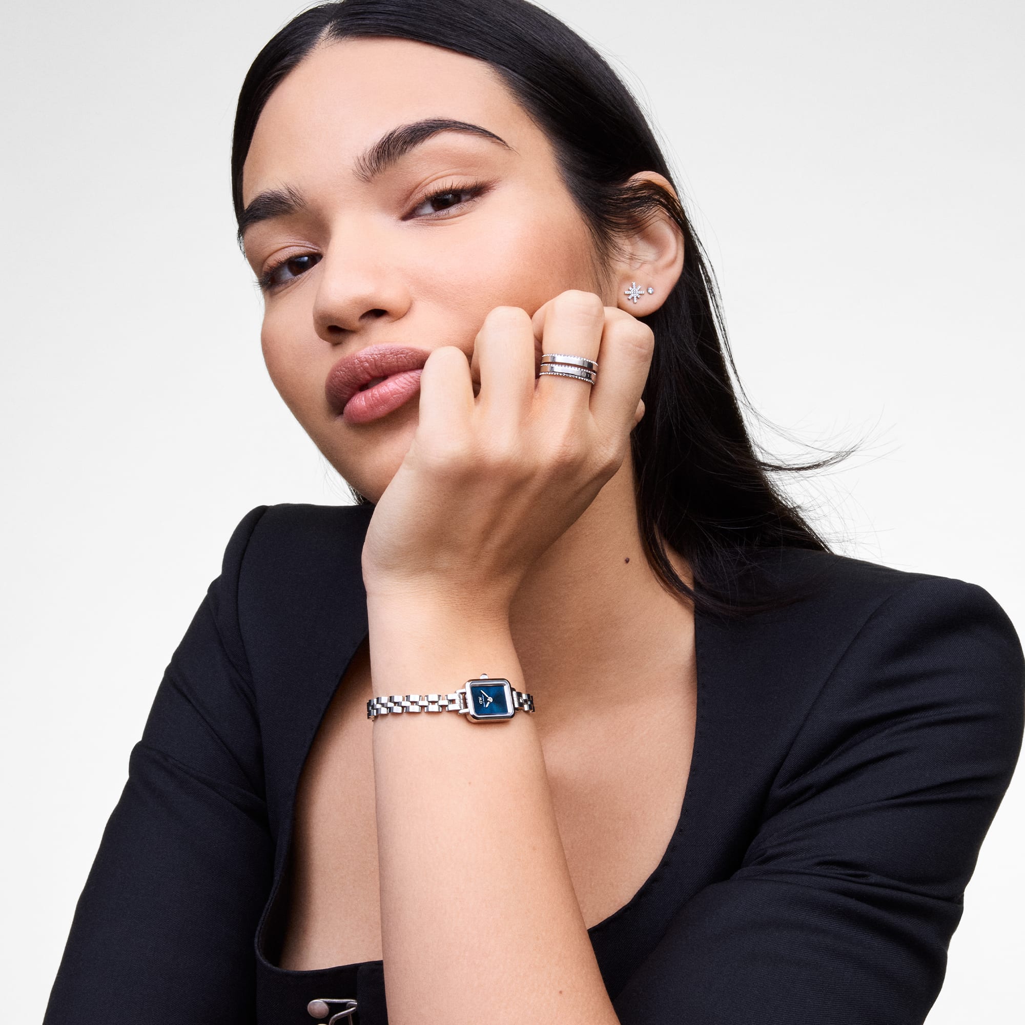 Daniel Wellington Quadro Mini Arch 3-link Arctic Sunray Silver