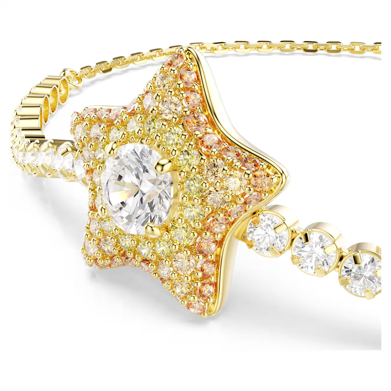 Sublima Bracelet, Round Cut, Star, White, 18K Gold Finish