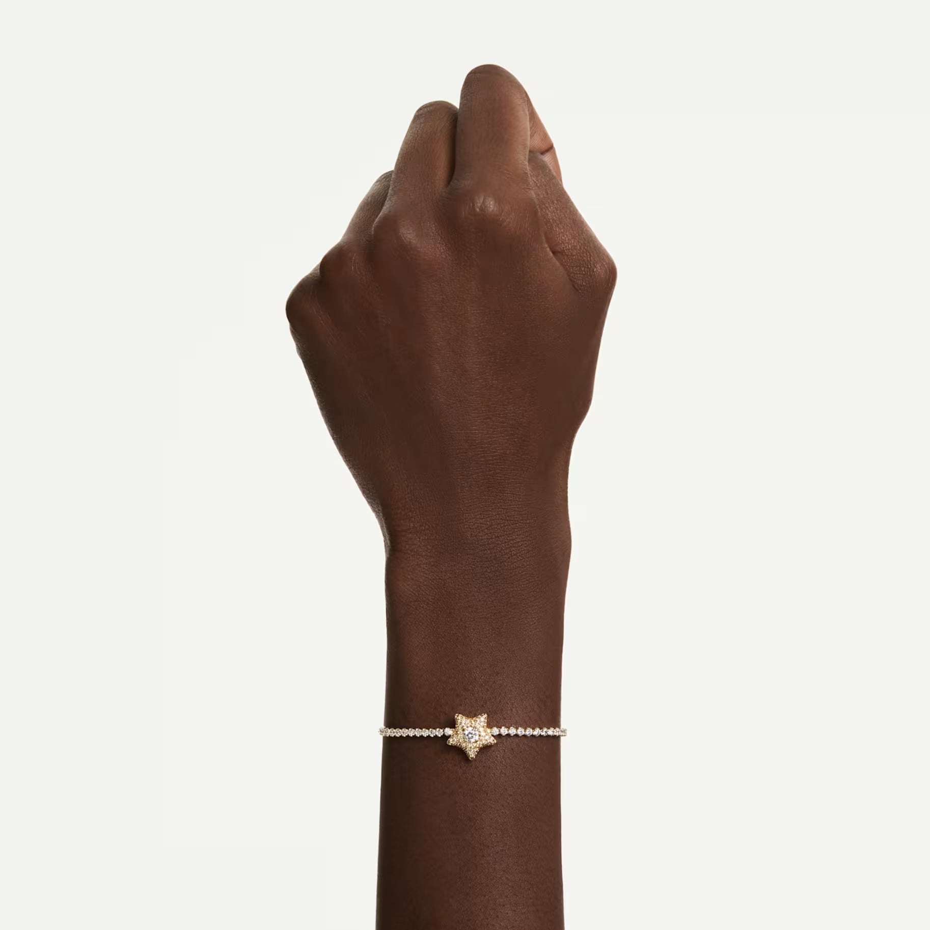 Sublima Bracelet, Round Cut, Star, White, 18K Gold Finish