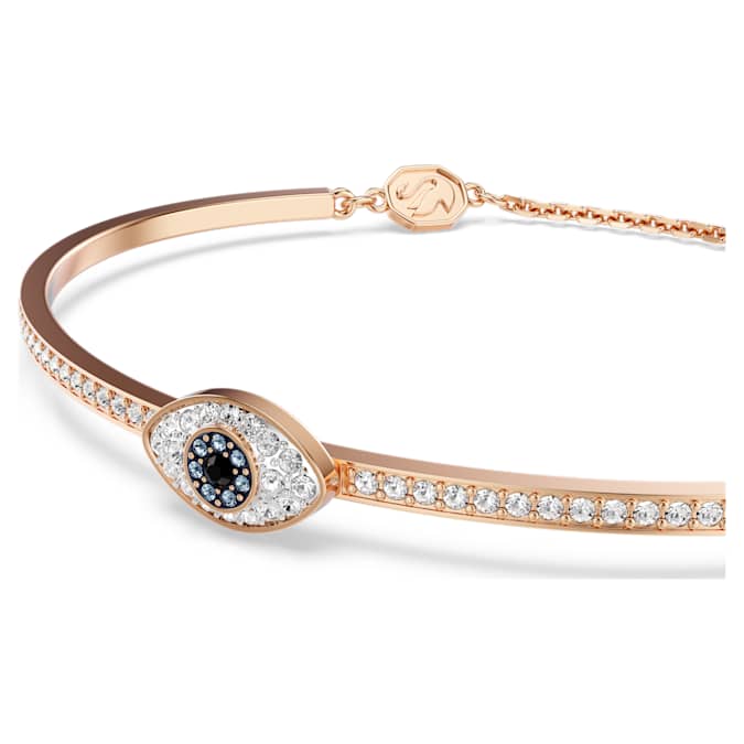 Swarovski Symbolica bangle, Eye, Multicoloured, 18K rose gold finish