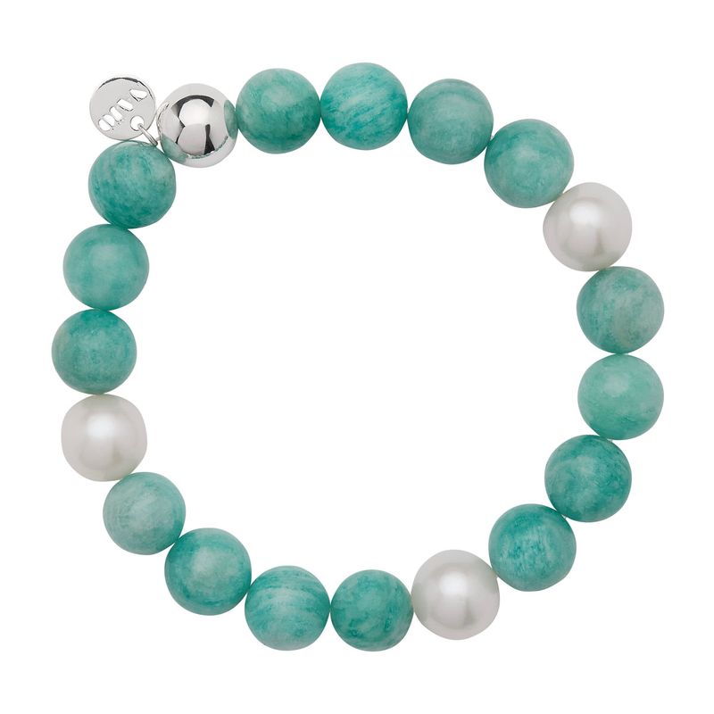 Najo Sunset Amazonite & Pearl Stretch Bracelet