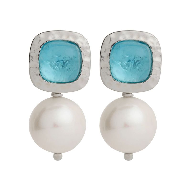 Najo Blue Lagoon Pearl Earring - Sterling Silver