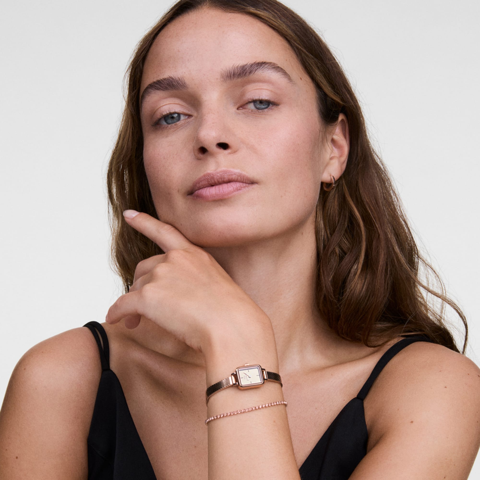 Daniel Wellington Quadro Mini Reflection Rose Gold Watch