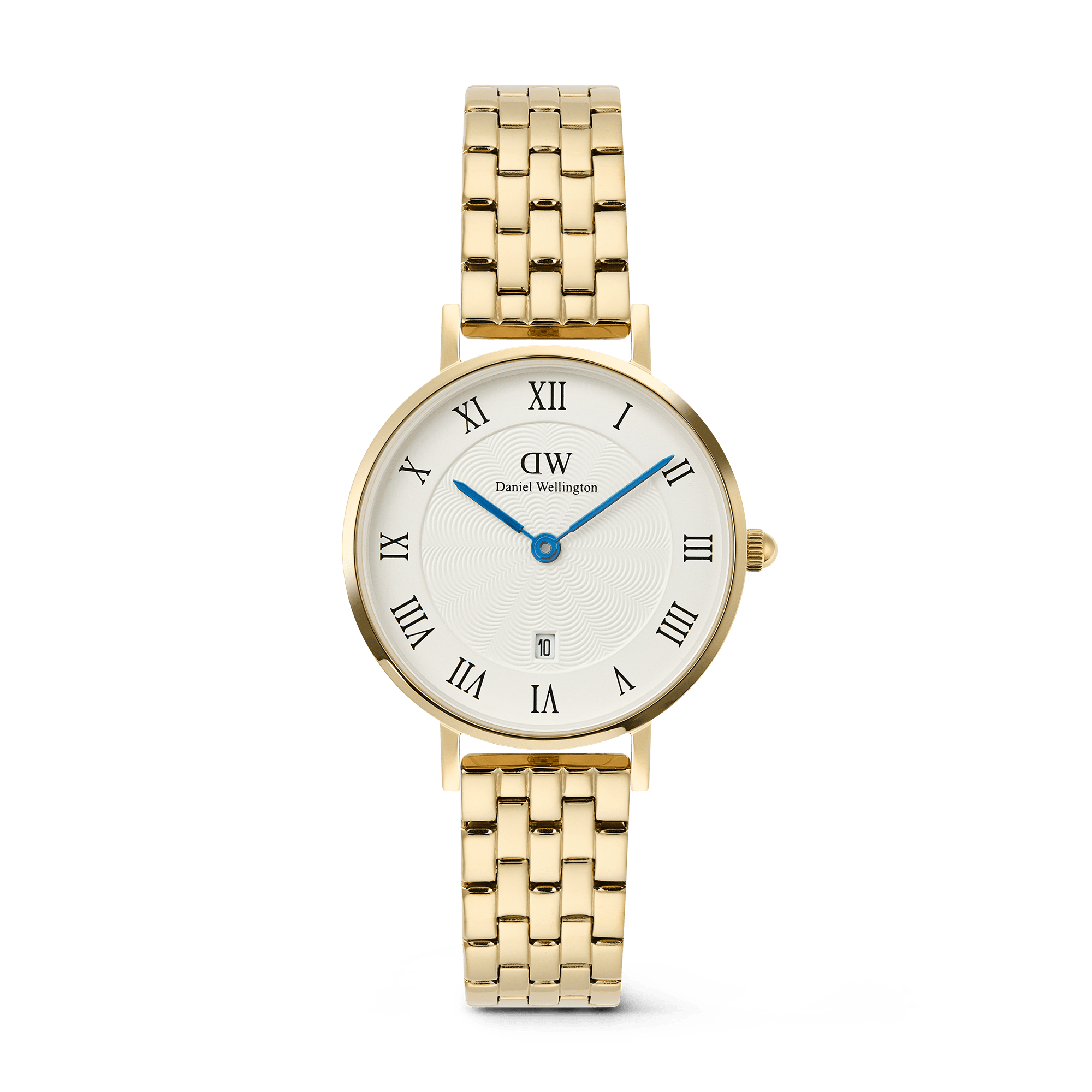 Daniel Wellington Petite Roman Numerals Date 5-link Gold