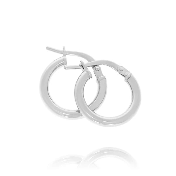 9ct White Gold Silver Filled Hoop Earrings