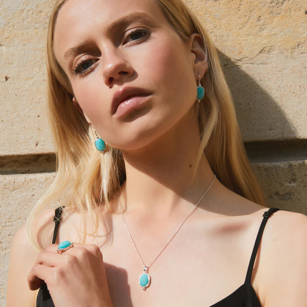 Najo Fleur Silver Amazonite Earring