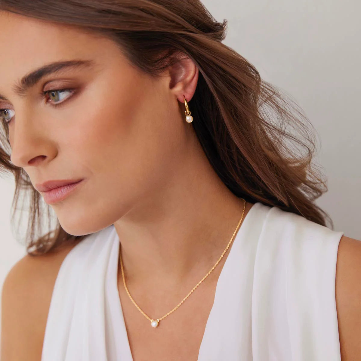 Najo Heavenly Pearl Earring - Yellow Gold