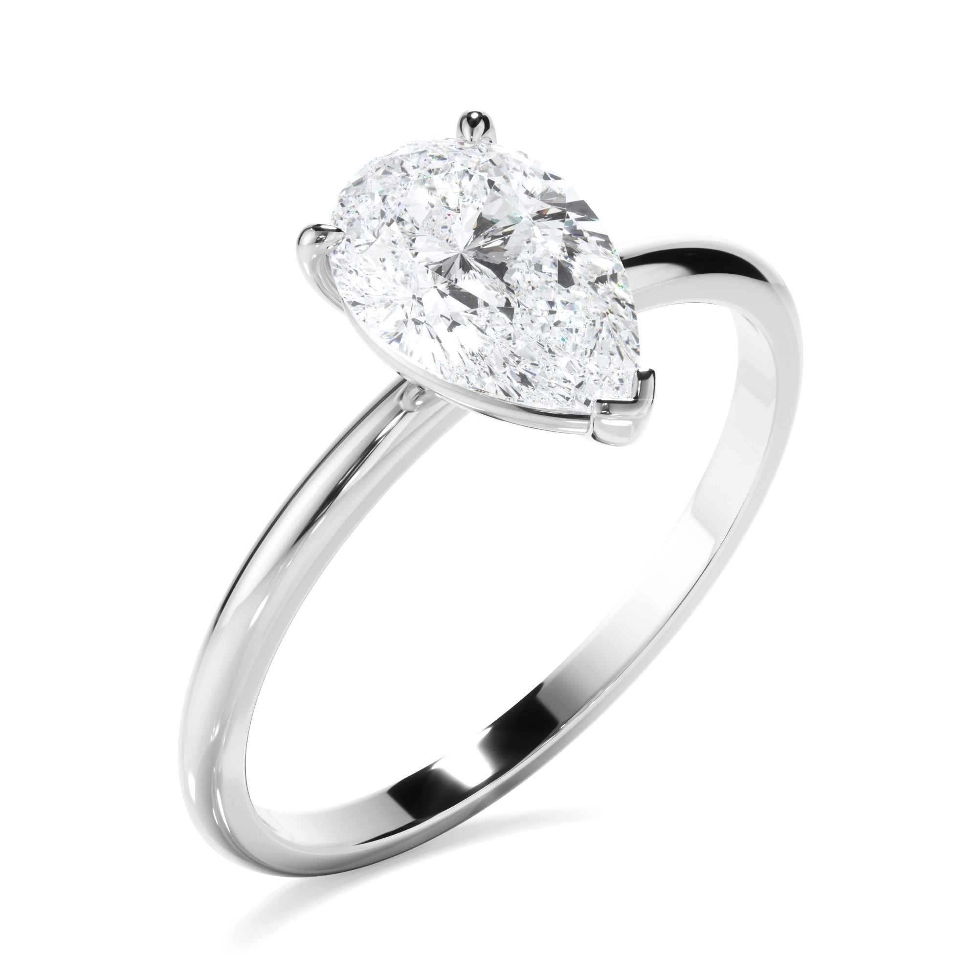 Pear Cut Diamond Soliatire Engagement Ring